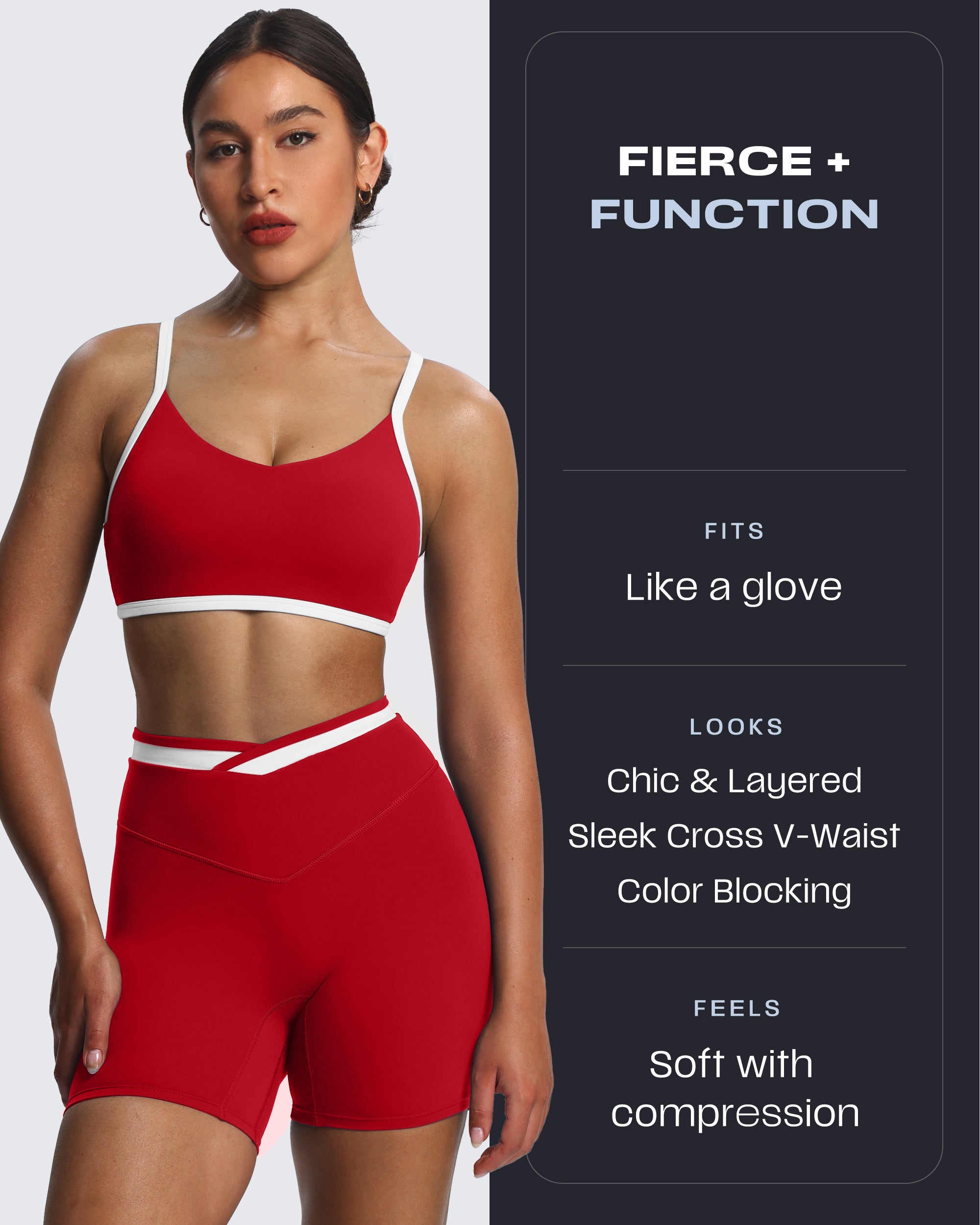 Aoxjox "Velma" Color Block Crosswaist Shorts