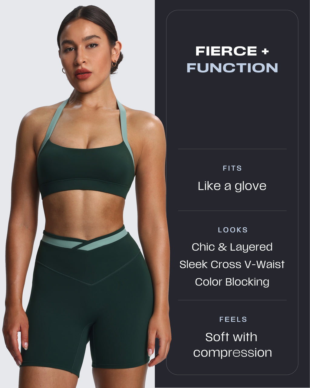Aoxjox "Velma" Color Block Crosswaist Shorts