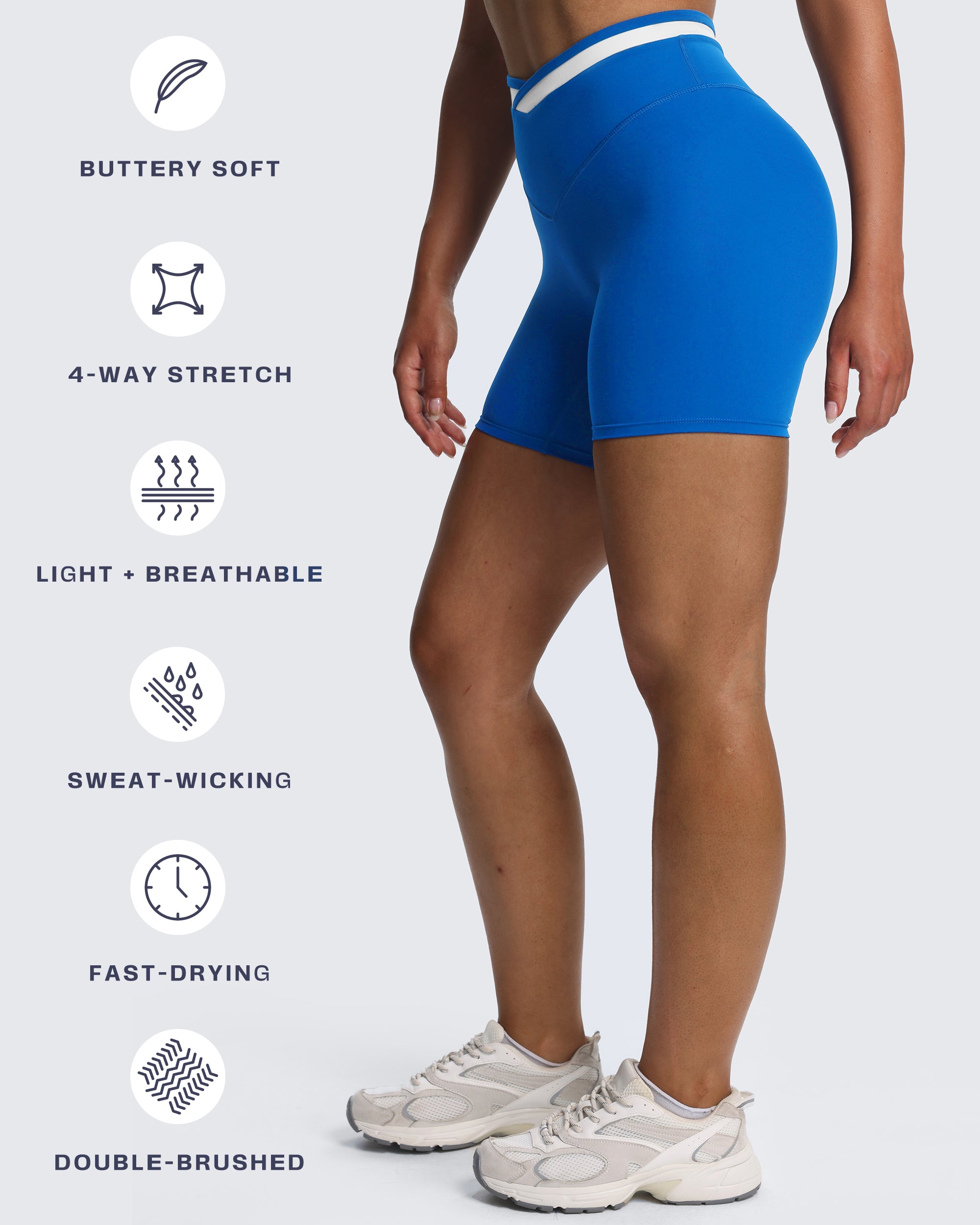 Aoxjox "Velma" Color Block Crosswaist Shorts