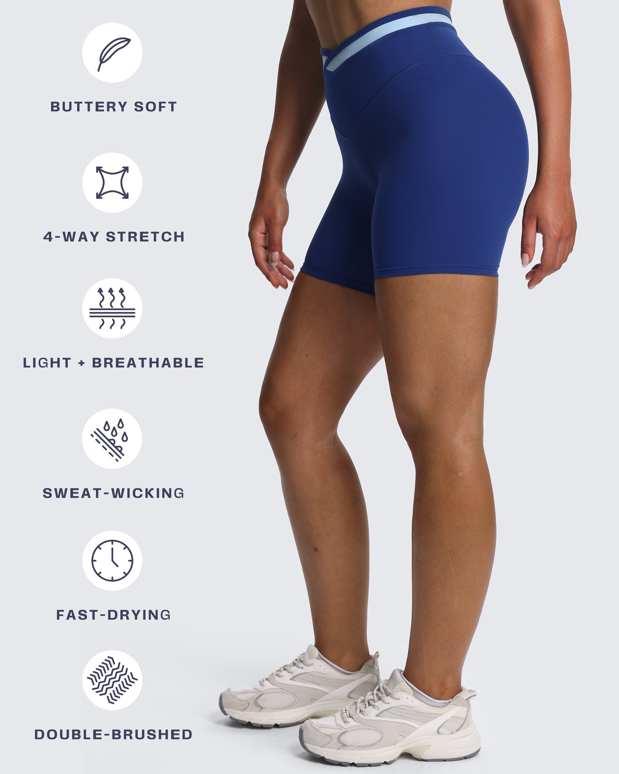 Aoxjox "Velma" Color Block Crosswaist Shorts