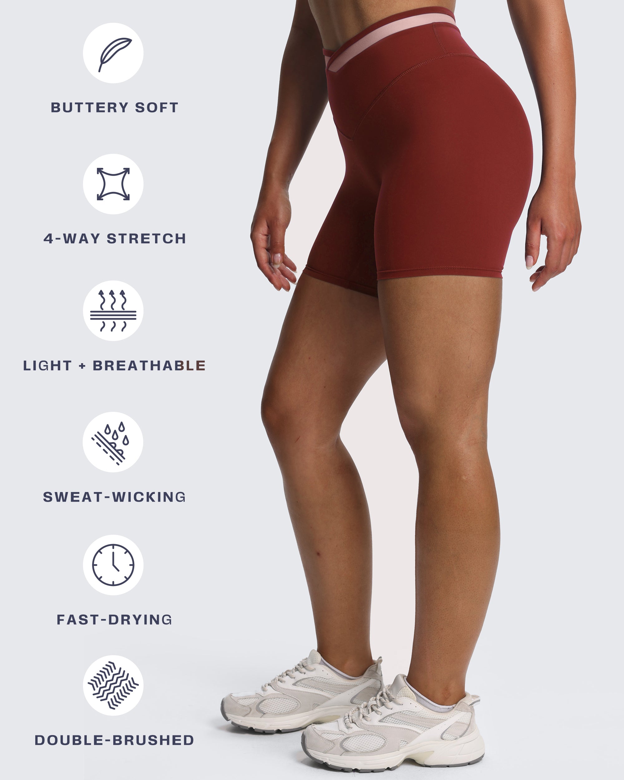 Aoxjox "Velma" Color Block Crosswaist Shorts