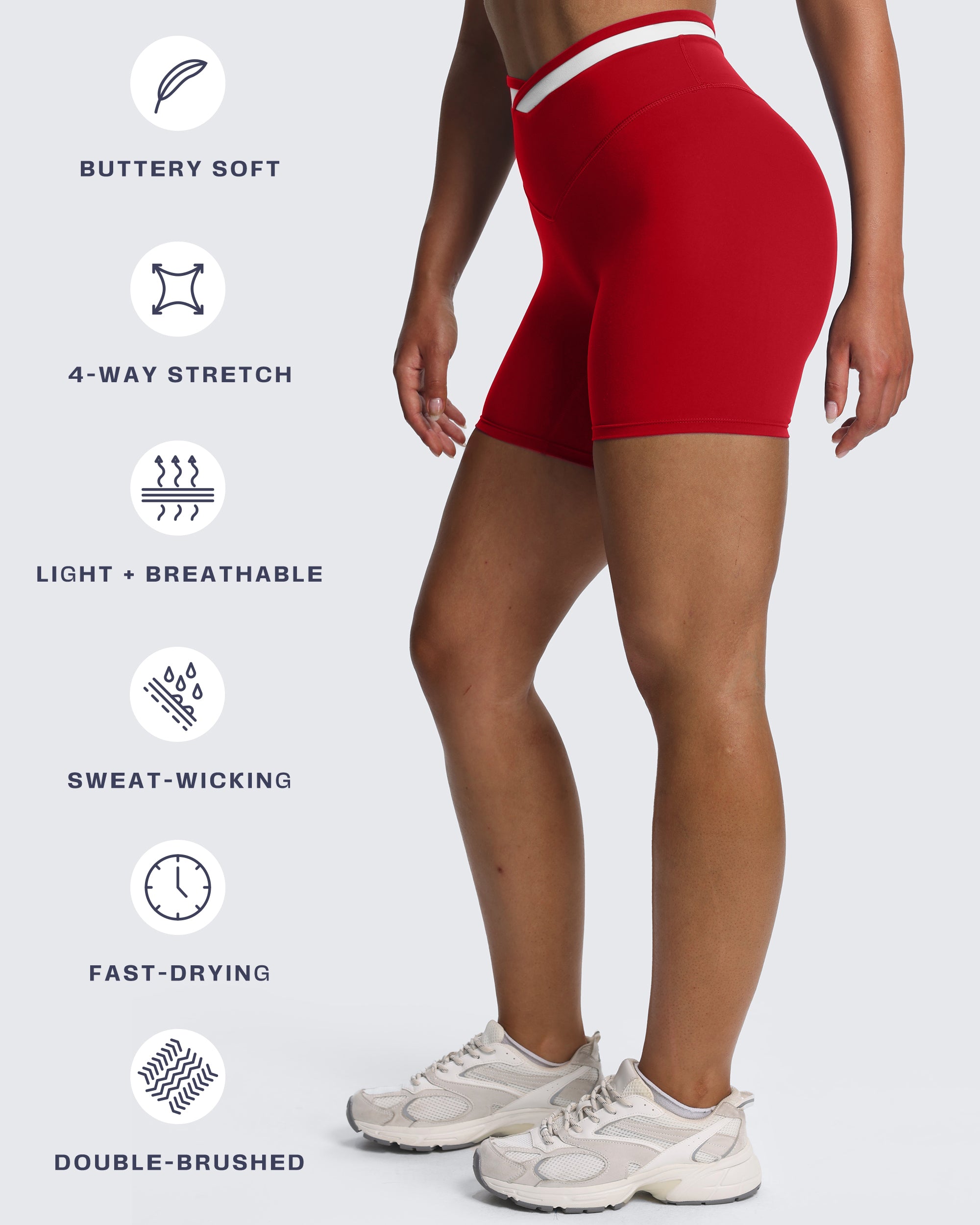 Aoxjox "Velma" Color Block Crosswaist Shorts