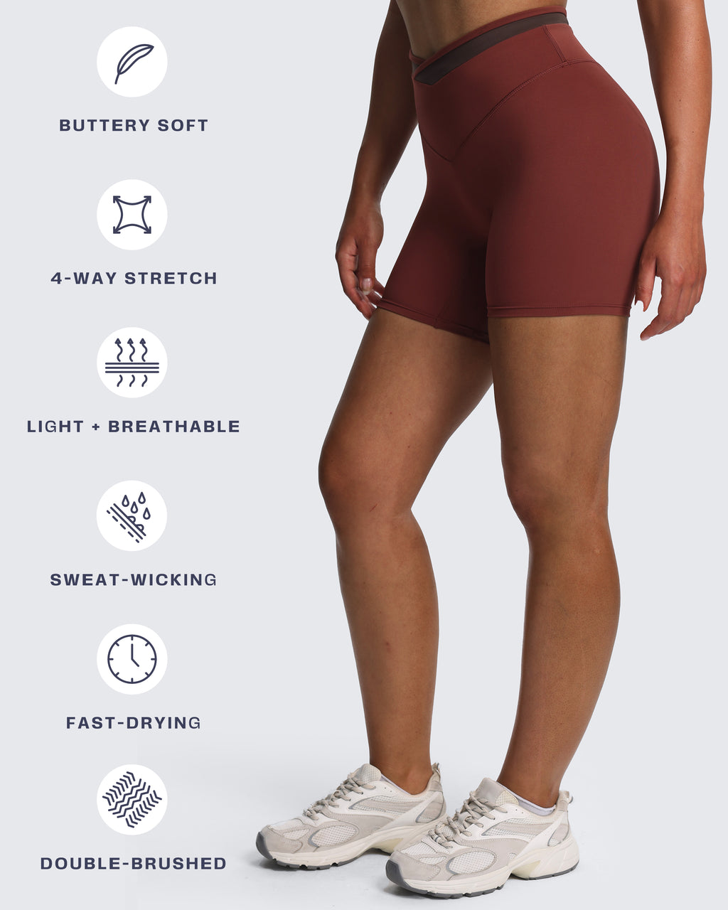 Aoxjox "Velma" Color Block Crosswaist Shorts