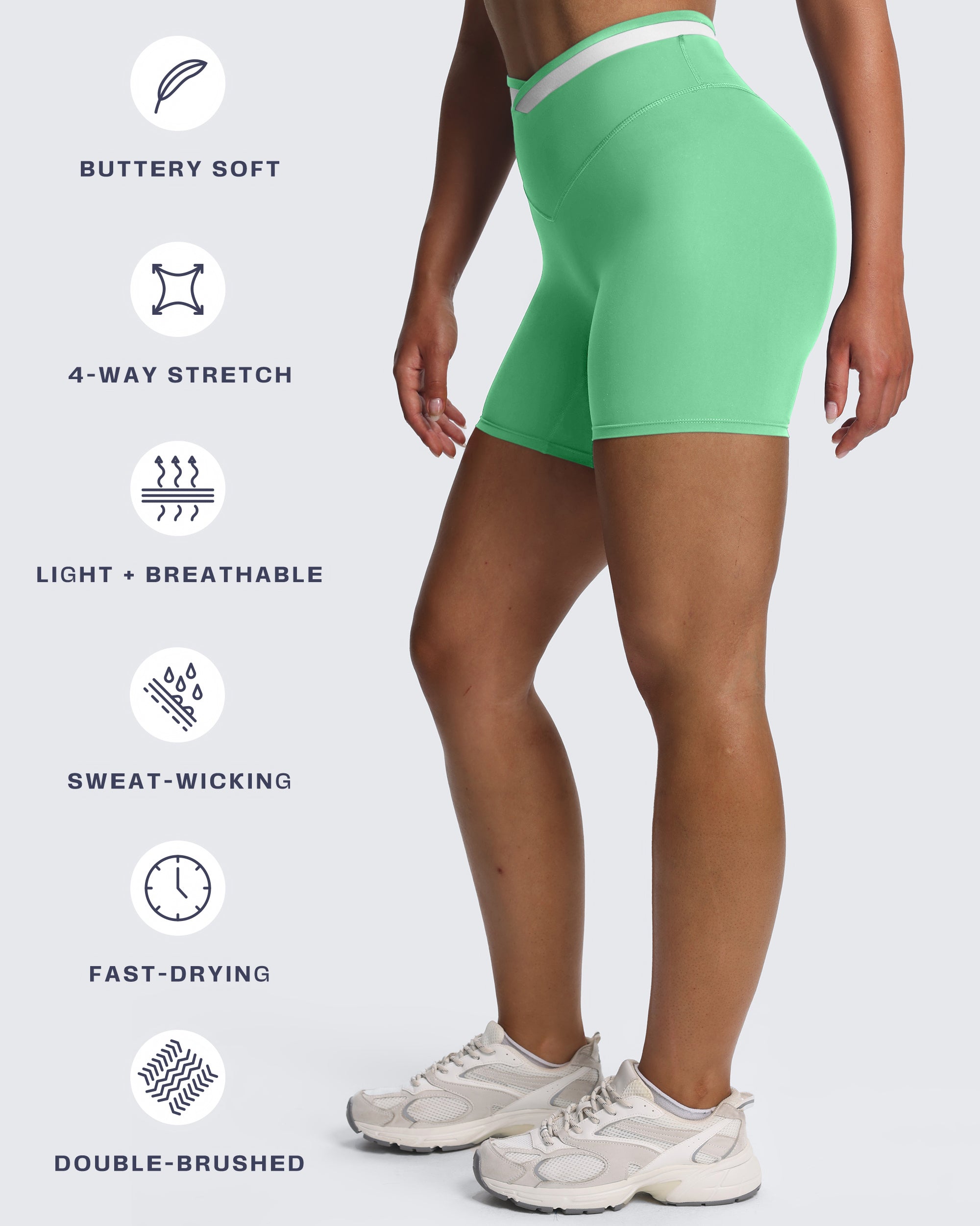 Aoxjox "Velma" Color Block Crosswaist Shorts