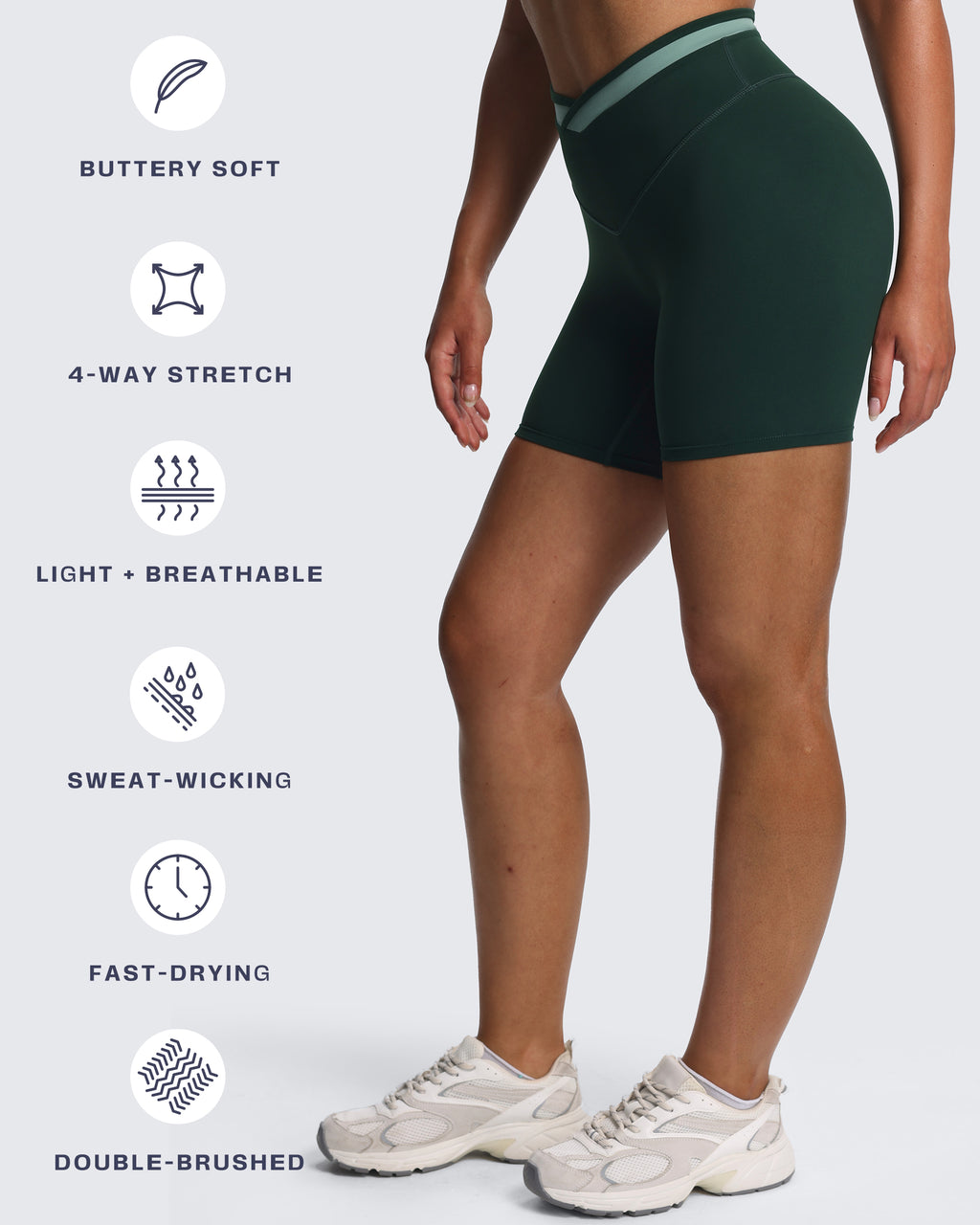 Aoxjox "Velma" Color Block Crosswaist Shorts