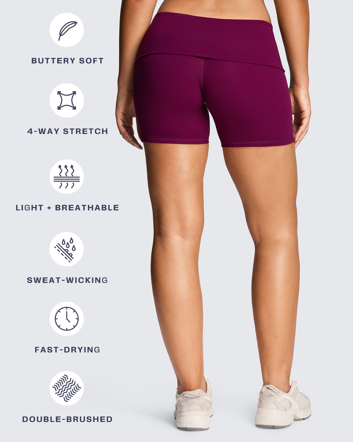 Aoxjox "Athlenza" Fold-Over Short 6"