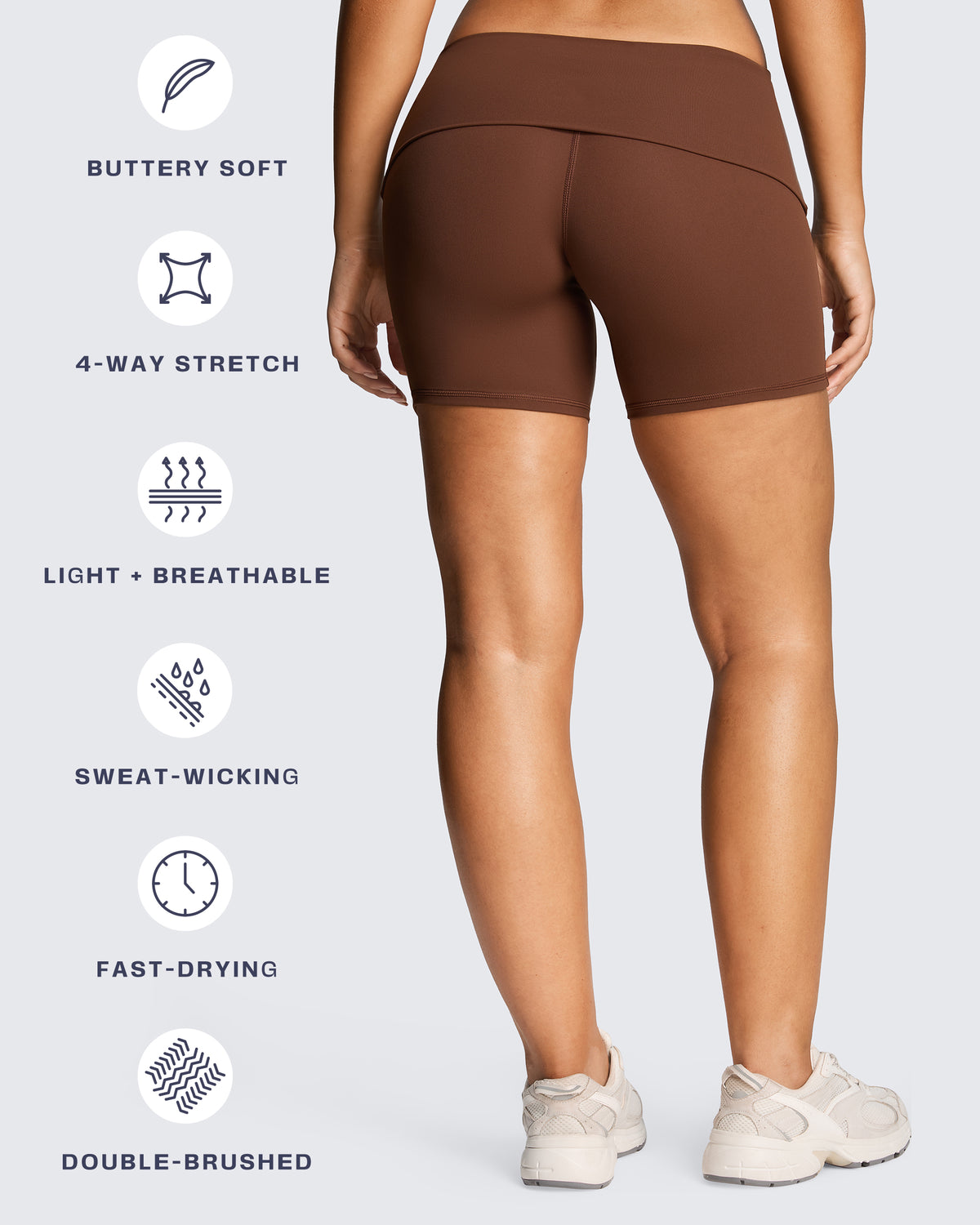 Aoxjox "Athlenza" Fold-Over Short 6"