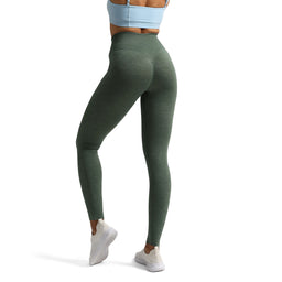 Aoxjox Seamless Scrunch Legging For Women Asset Tummy Control Workout Gym  Fitness Sport Active Yoga Pants (Ponderosa Green Marl