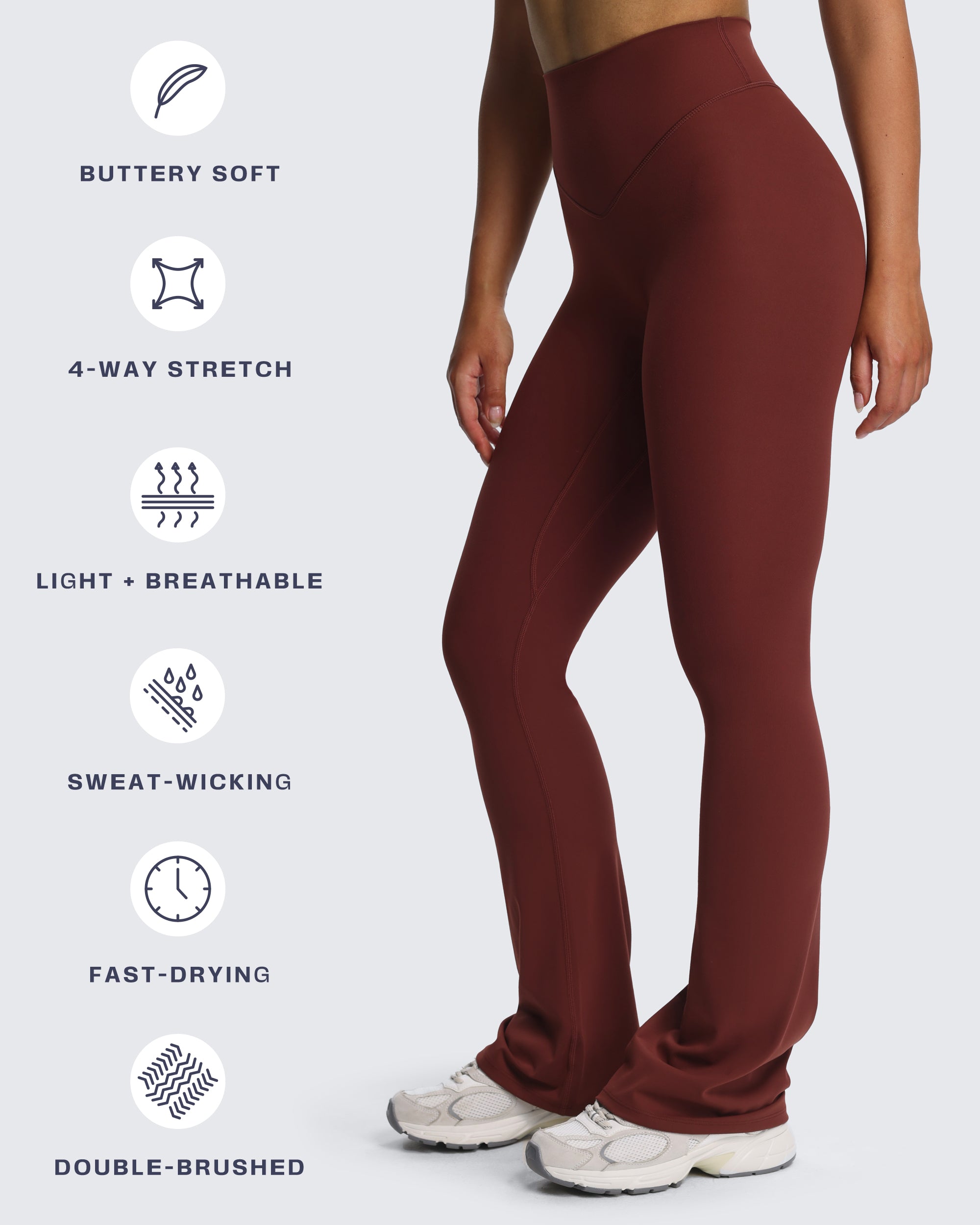 Aoxjox "Breeze" High Waisted Flares Leggings 32"