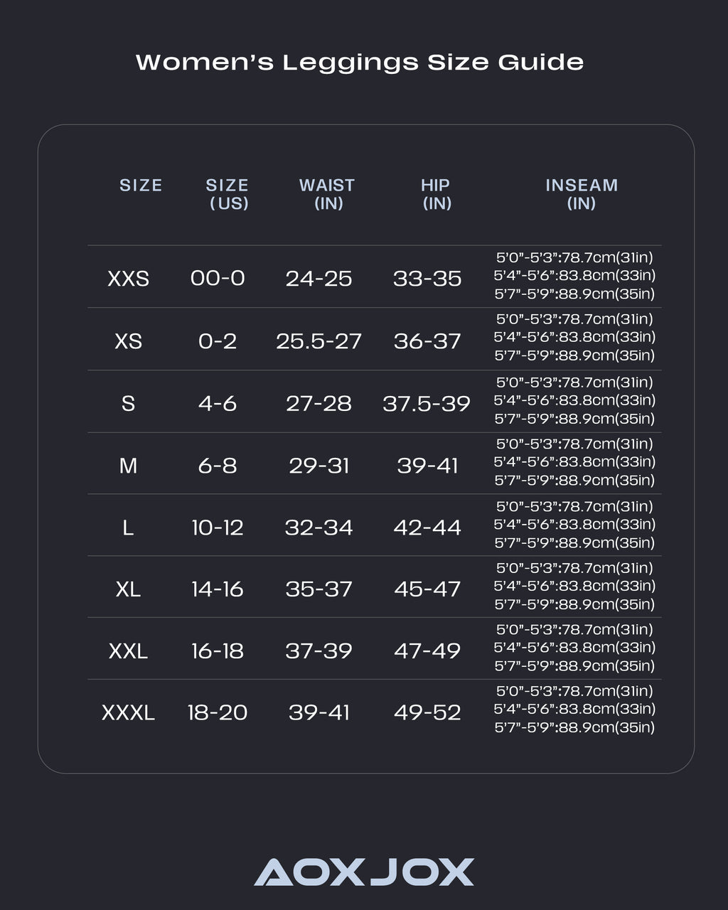 Aoxjox "Velura" Straight Legging 33"