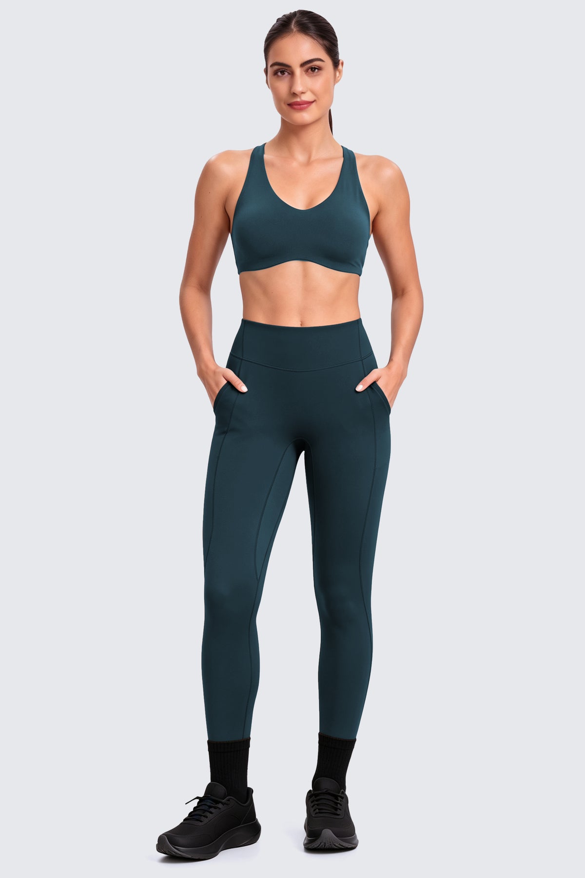 Aoxjox "Form" Ultra Compression Waistband Pocket Leggings 26''