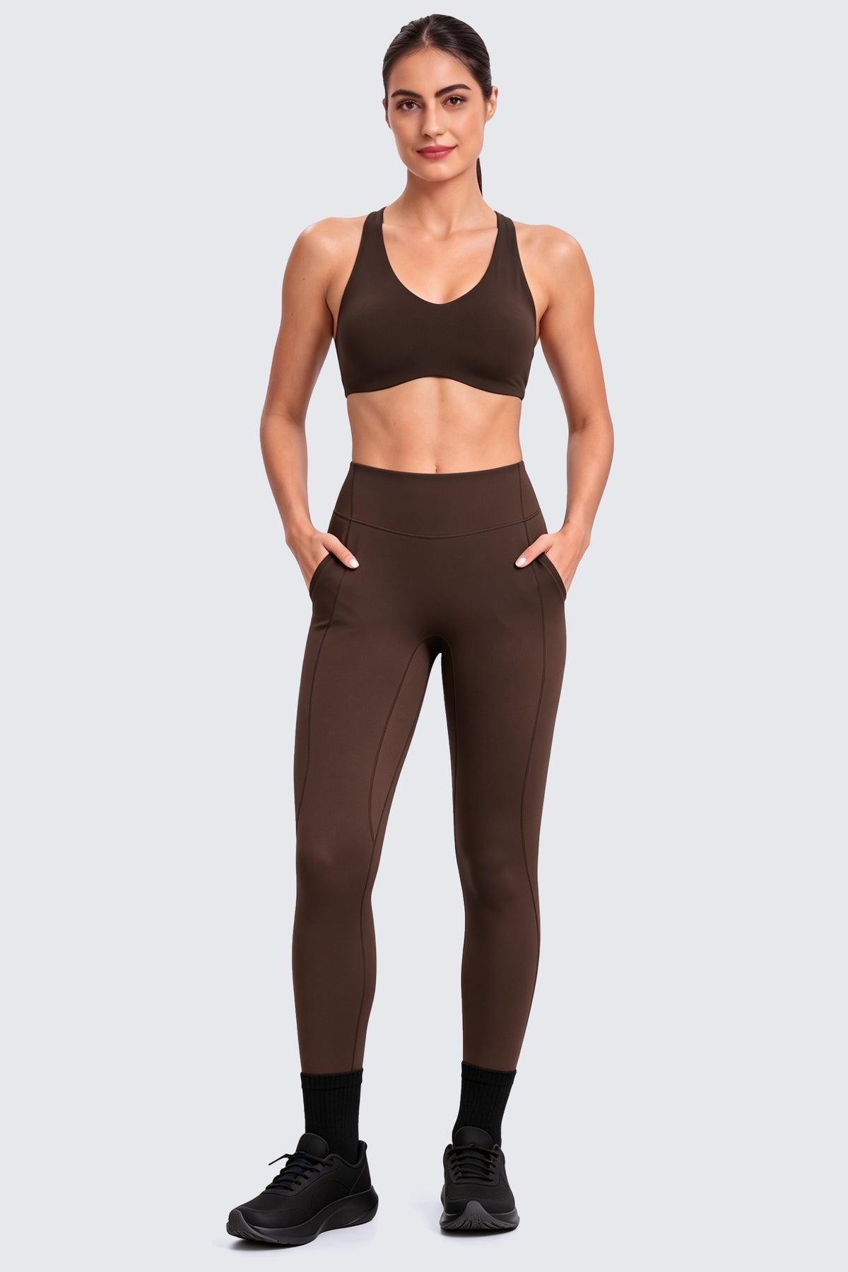 Aoxjox "Form" Ultra Compression Waistband Pocket Leggings 26''