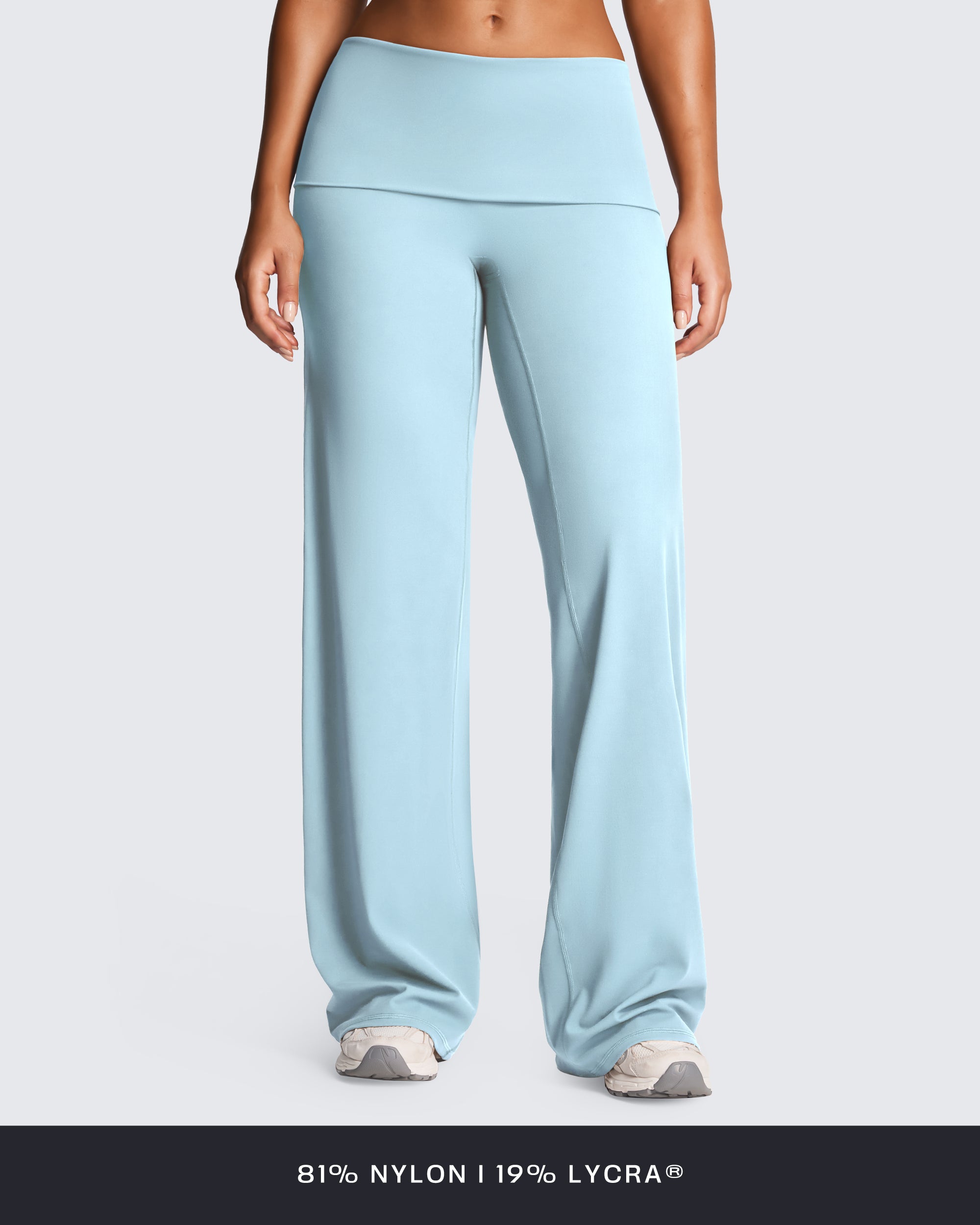 Aoxjox "Athlenza" Fold-Over Wide Leg Bottoms 31"/33"/35"