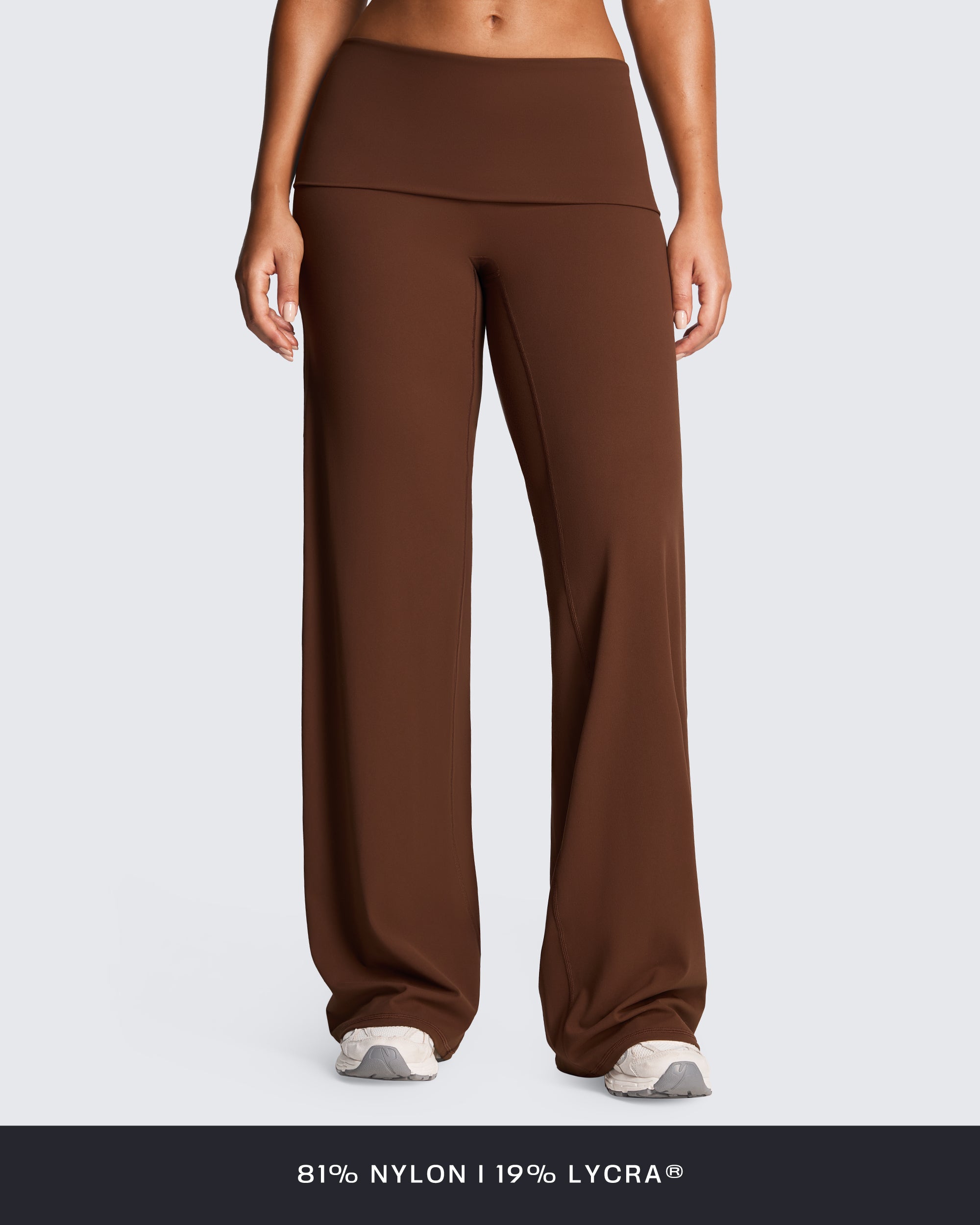 Aoxjox "Athlenza" Fold-Over Wide Leg Bottoms 31"/33"/35"
