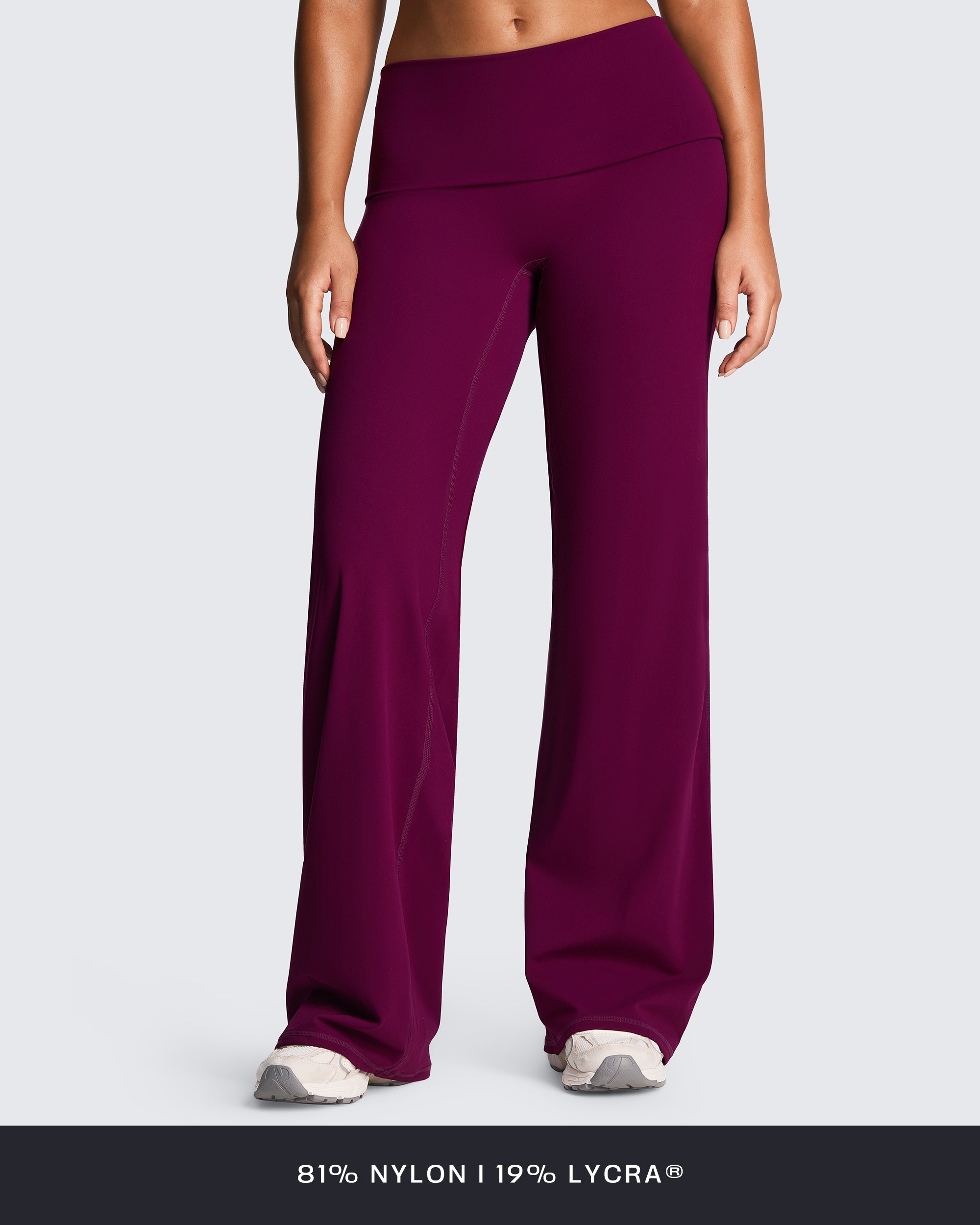 Aoxjox "Athlenza" Fold-Over Wide Leg Bottoms 33"