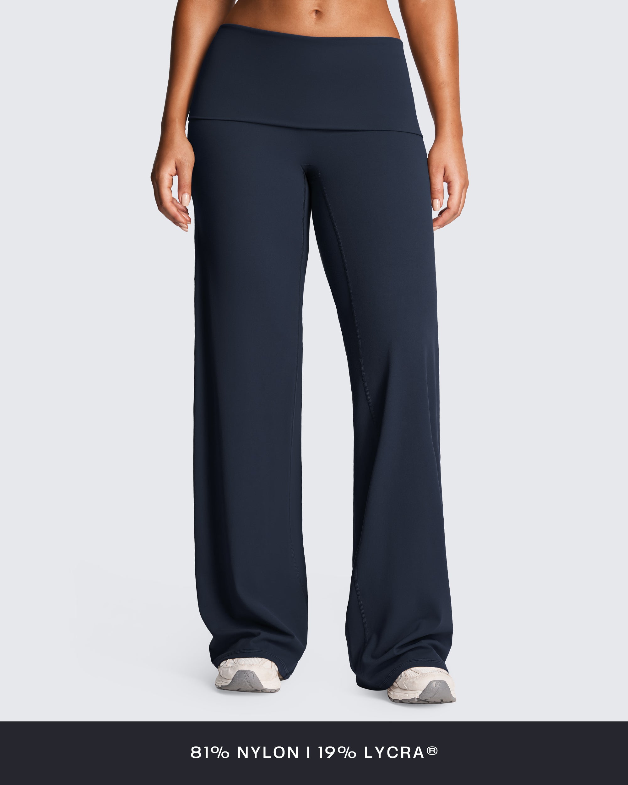 Aoxjox "Athlenza" Fold-Over Wide Leg Bottoms 31"/33"/35"