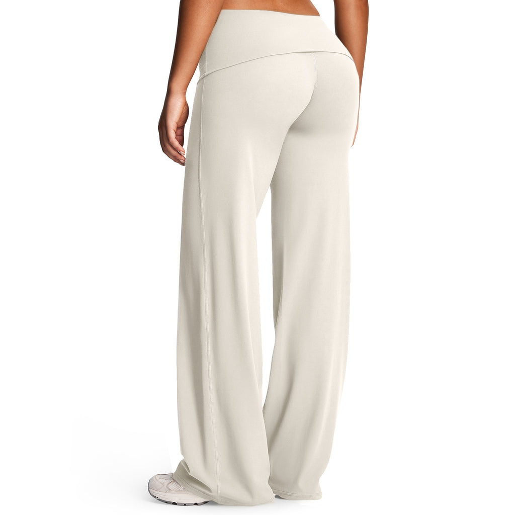 Aoxjox "Athlenza" Fold-Over Wide Leg Bottoms 31"/33"/35"