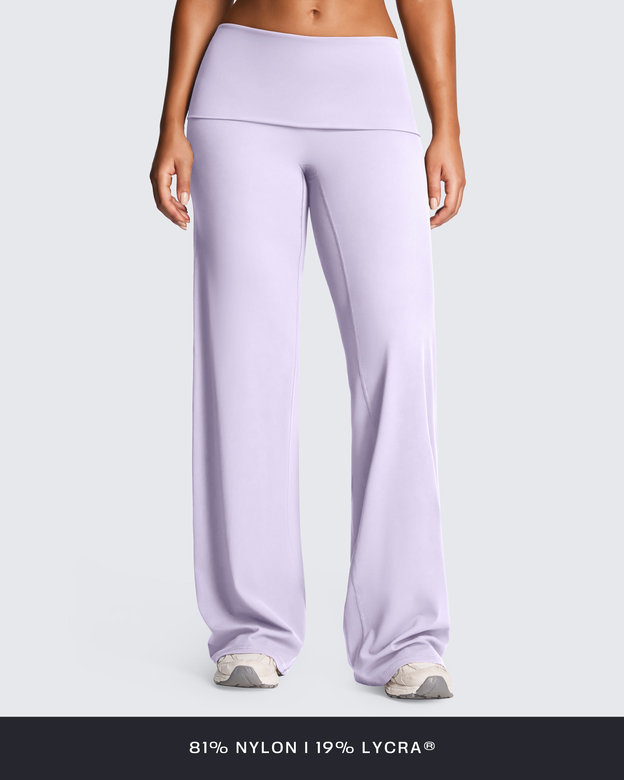 Aoxjox "Athlenza" Fold-Over Wide Leg Bottoms 31"/33"/35"