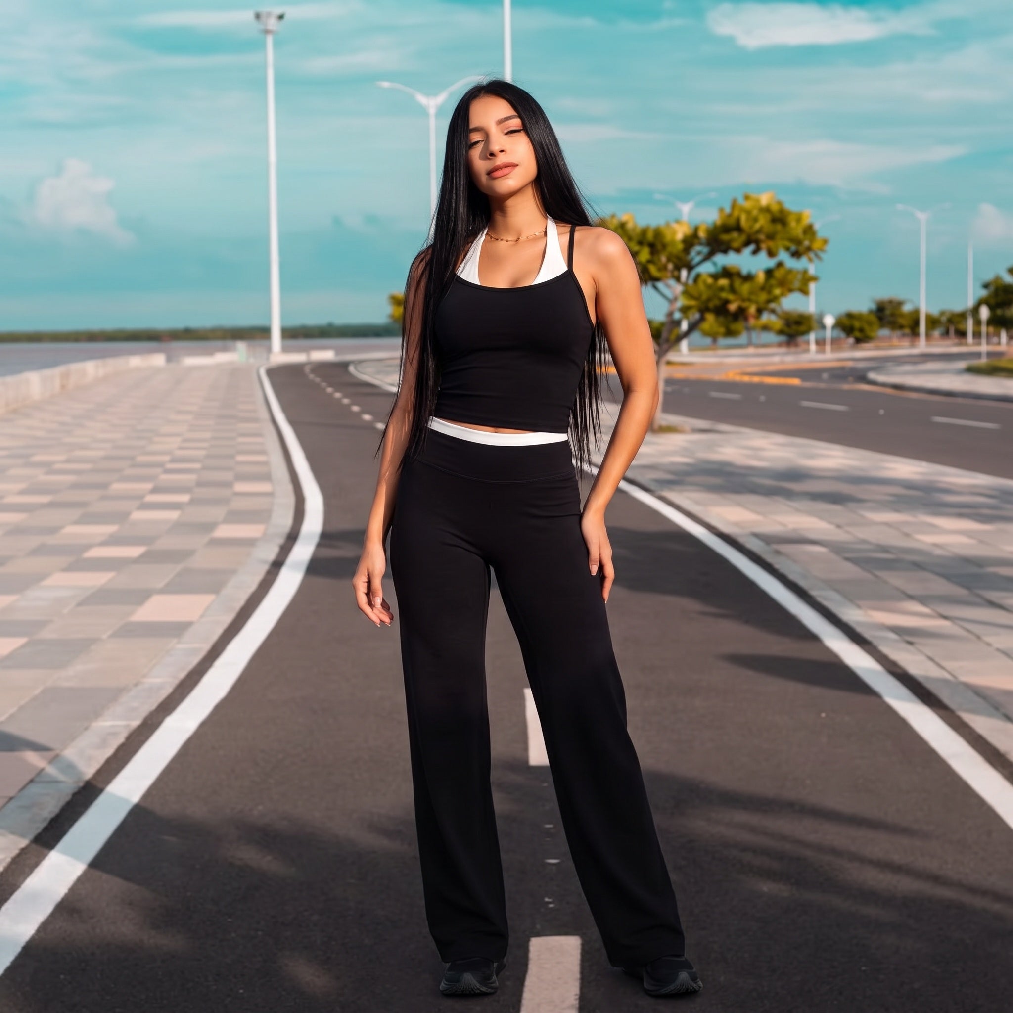 Aoxjox "Dual Core" Straight Leg Yoga Pants(31.5"/33")