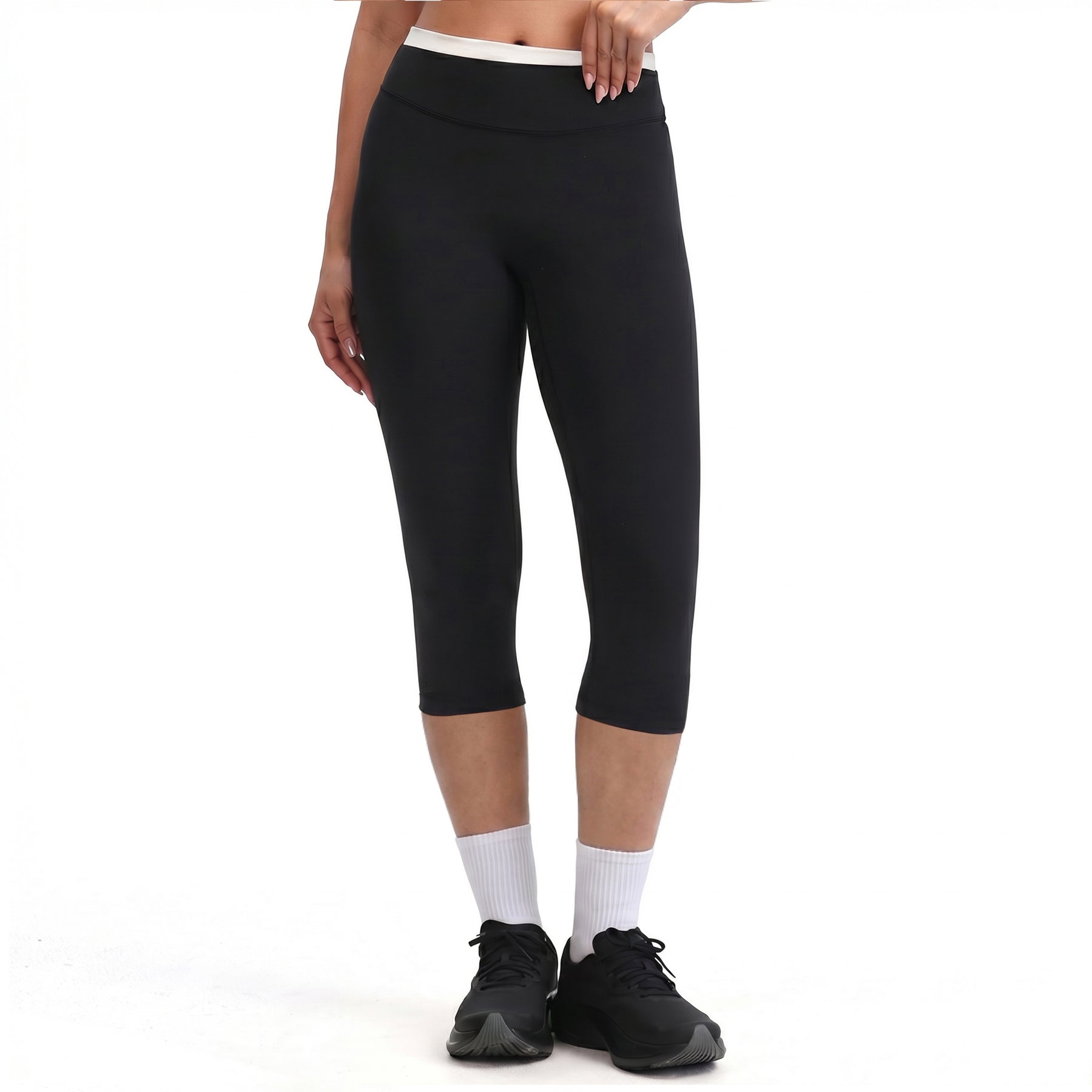 Aoxjox "Dual Core" 17" Capri Layered Waist Leggings