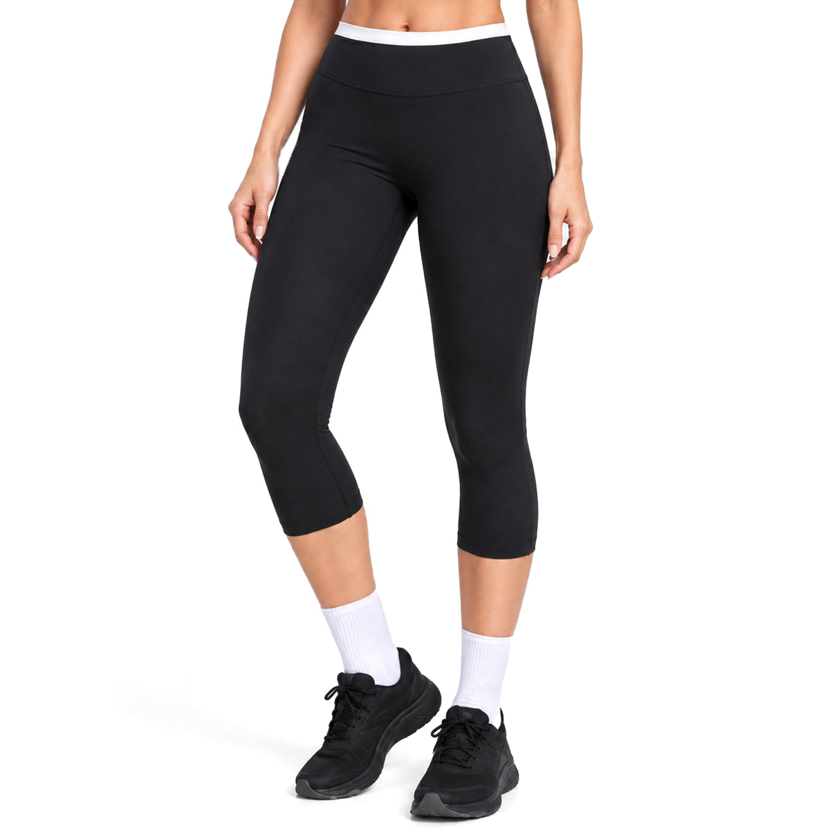 Aoxjox "Dual Core" Capri Layered Waist Leggings  17"