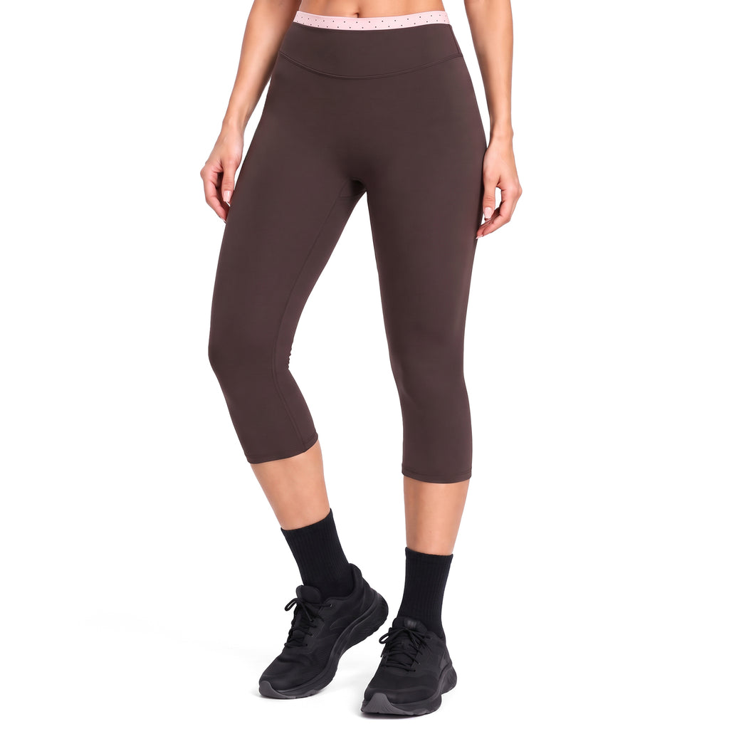 Aoxjox "Dual Core" Capri Layered Waist Leggings  17"