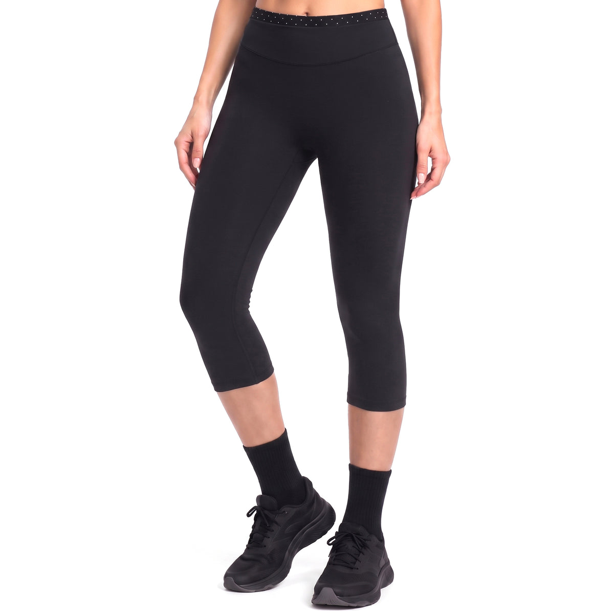 Aoxjox "Dual Core" Capri Layered Waist Leggings  17"