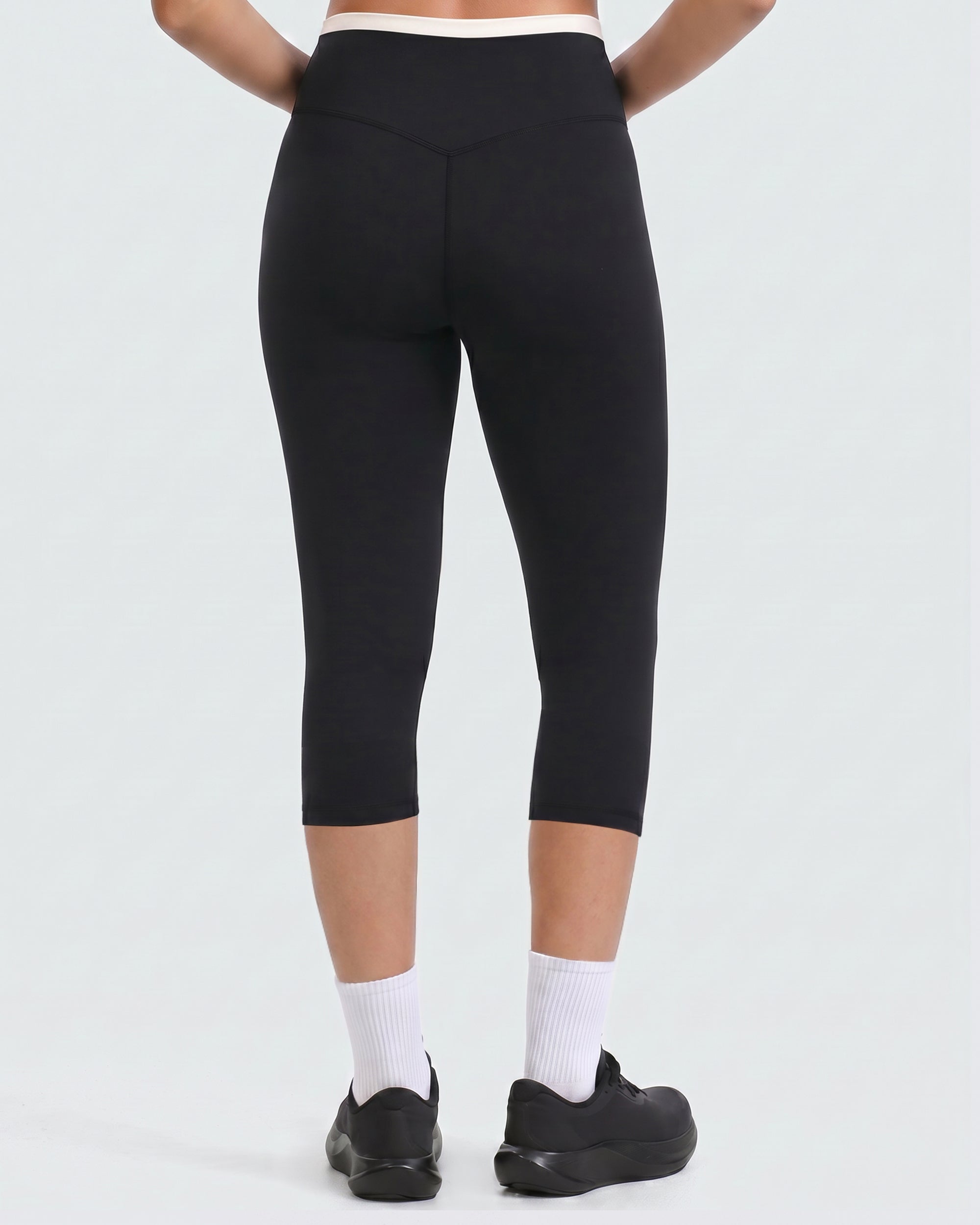 Aoxjox "Dual Core" 17" Capri Layered Waist Leggings