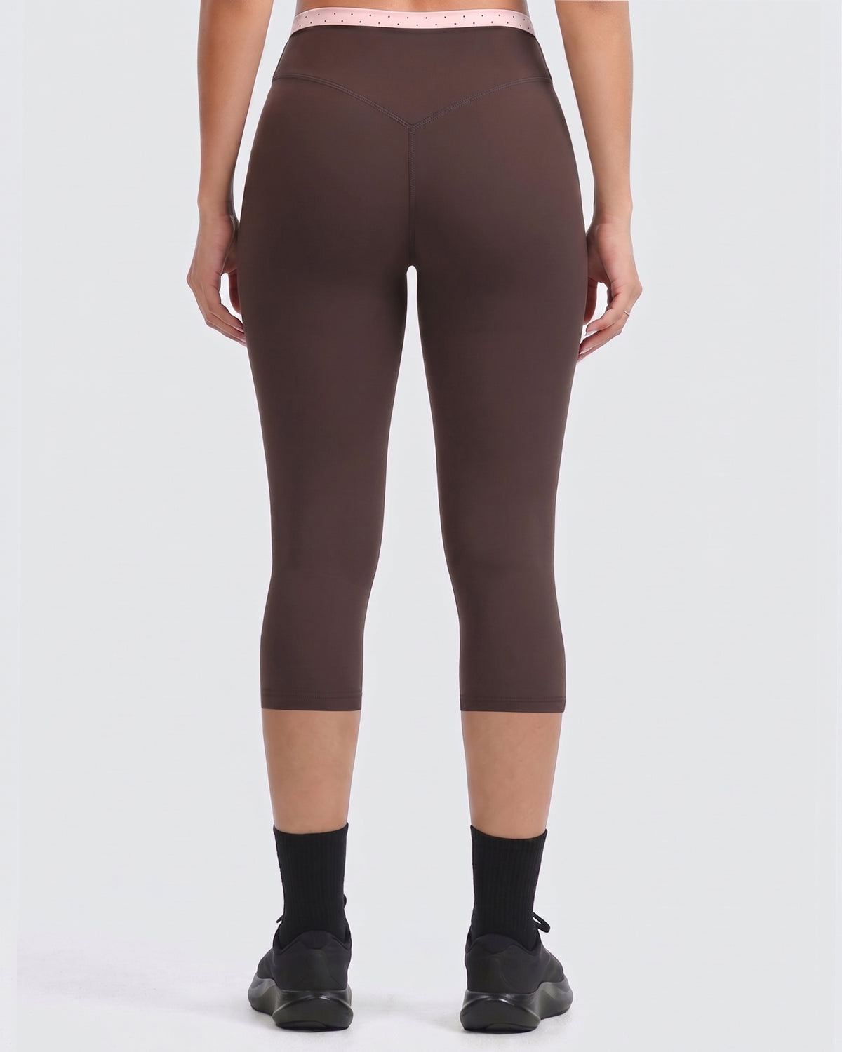 Aoxjox "Dual Core" Capri Layered Waist Leggings  17"