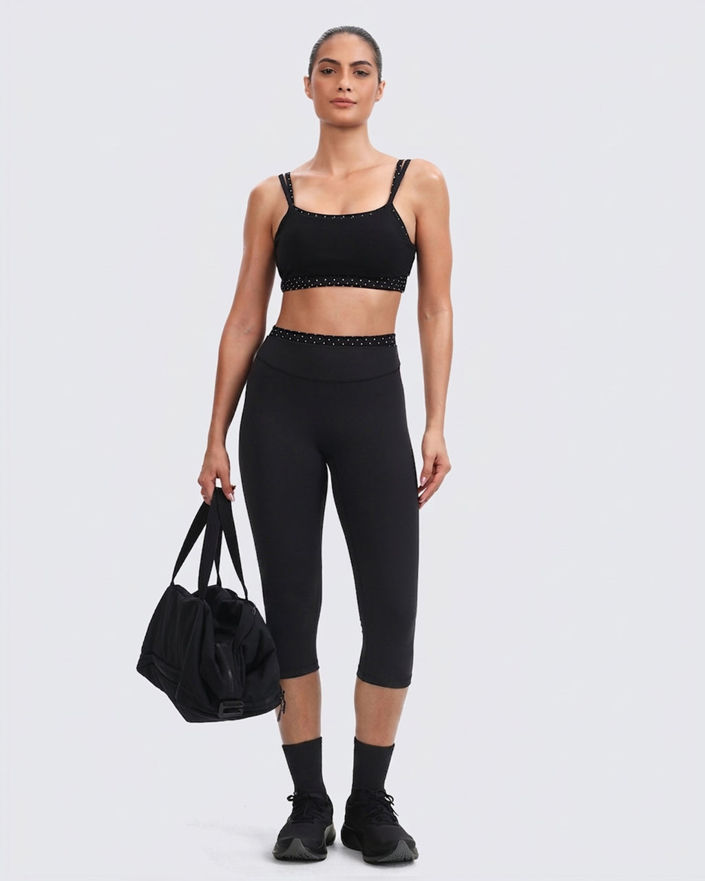 Aoxjox "Dual Core" 17" Capri Layered Waist Leggings