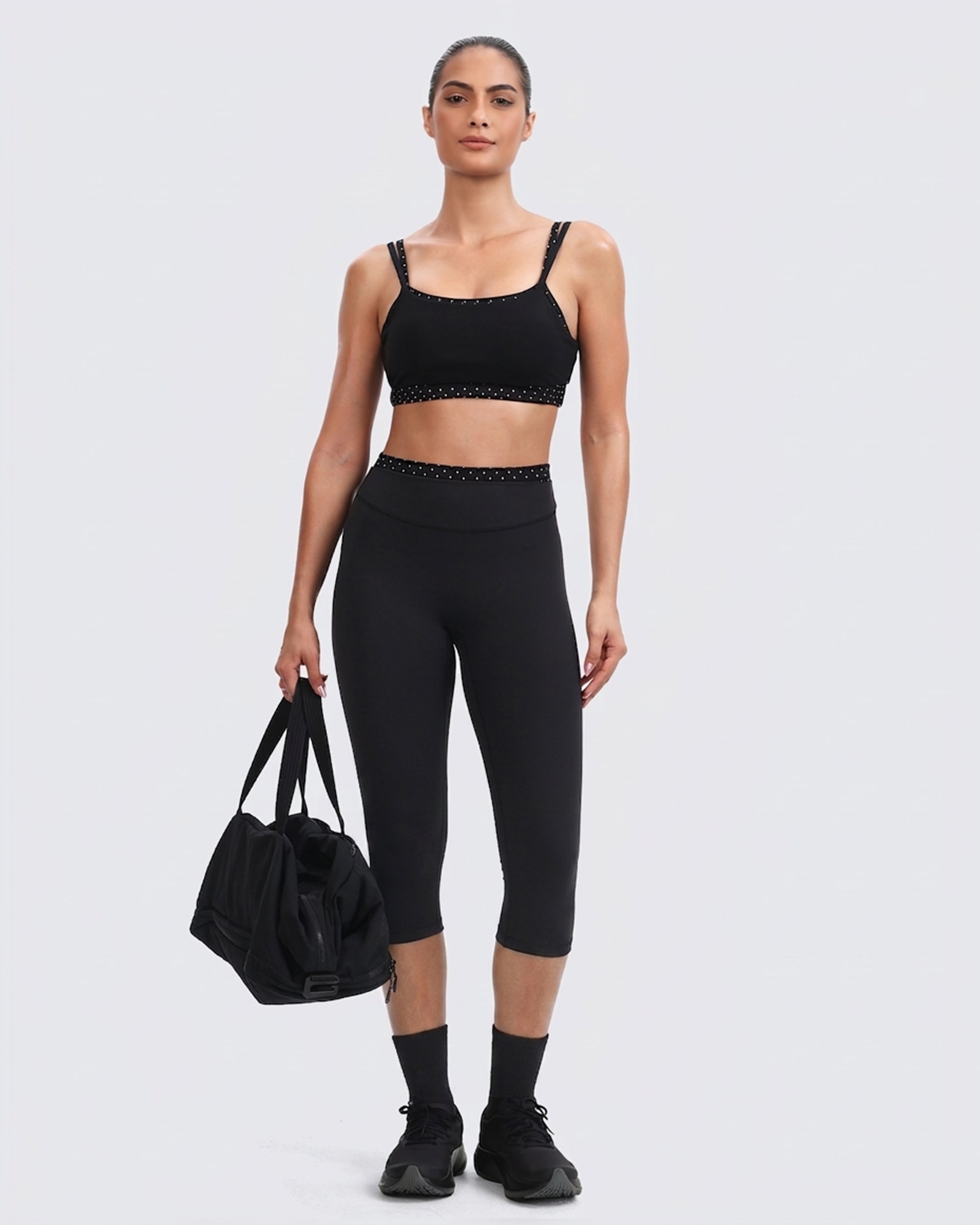Aoxjox "Dual Core" 17" Capri Layered Waist Leggings