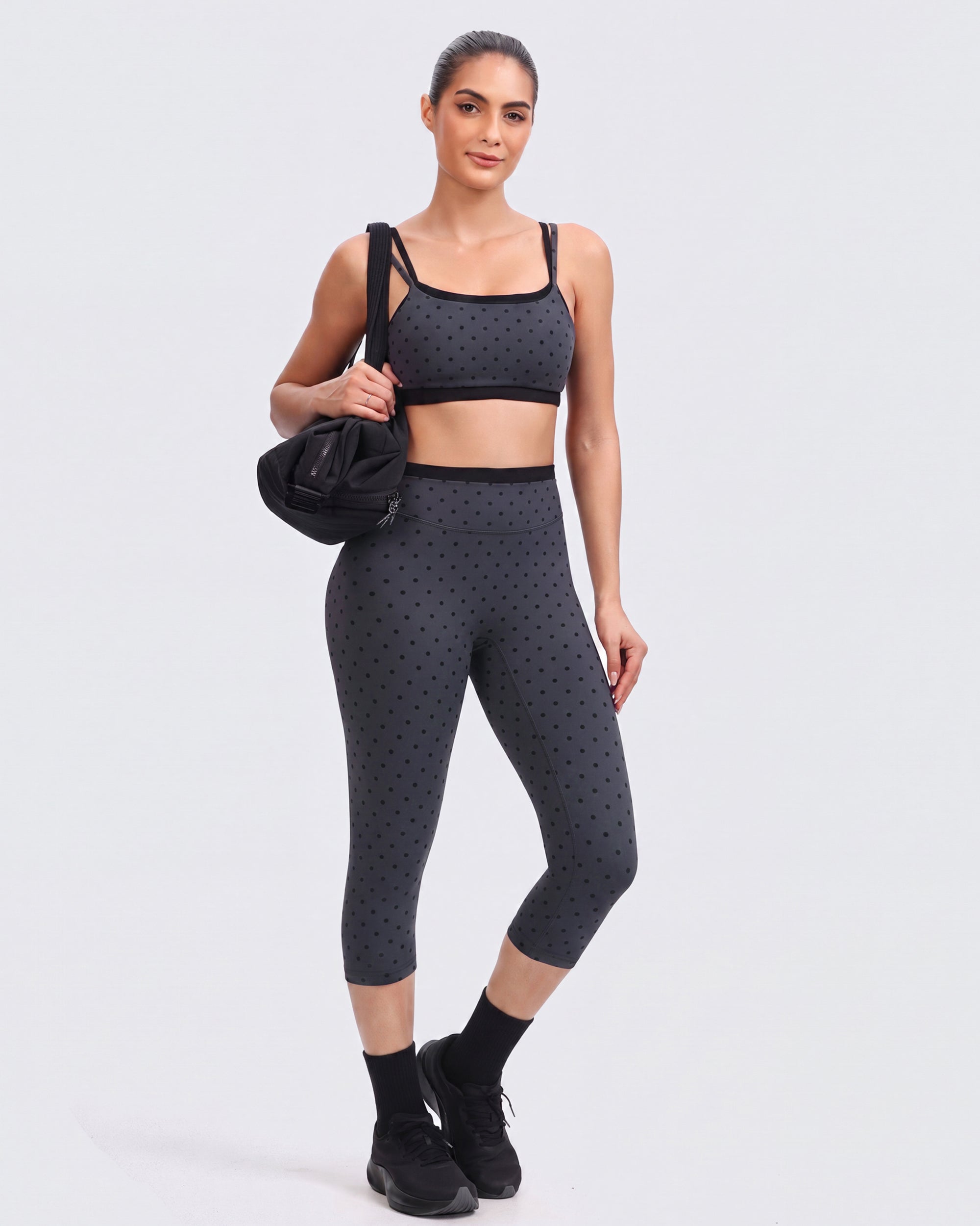 Aoxjox "Dual Core" 17" Capri Layered Waist Leggings