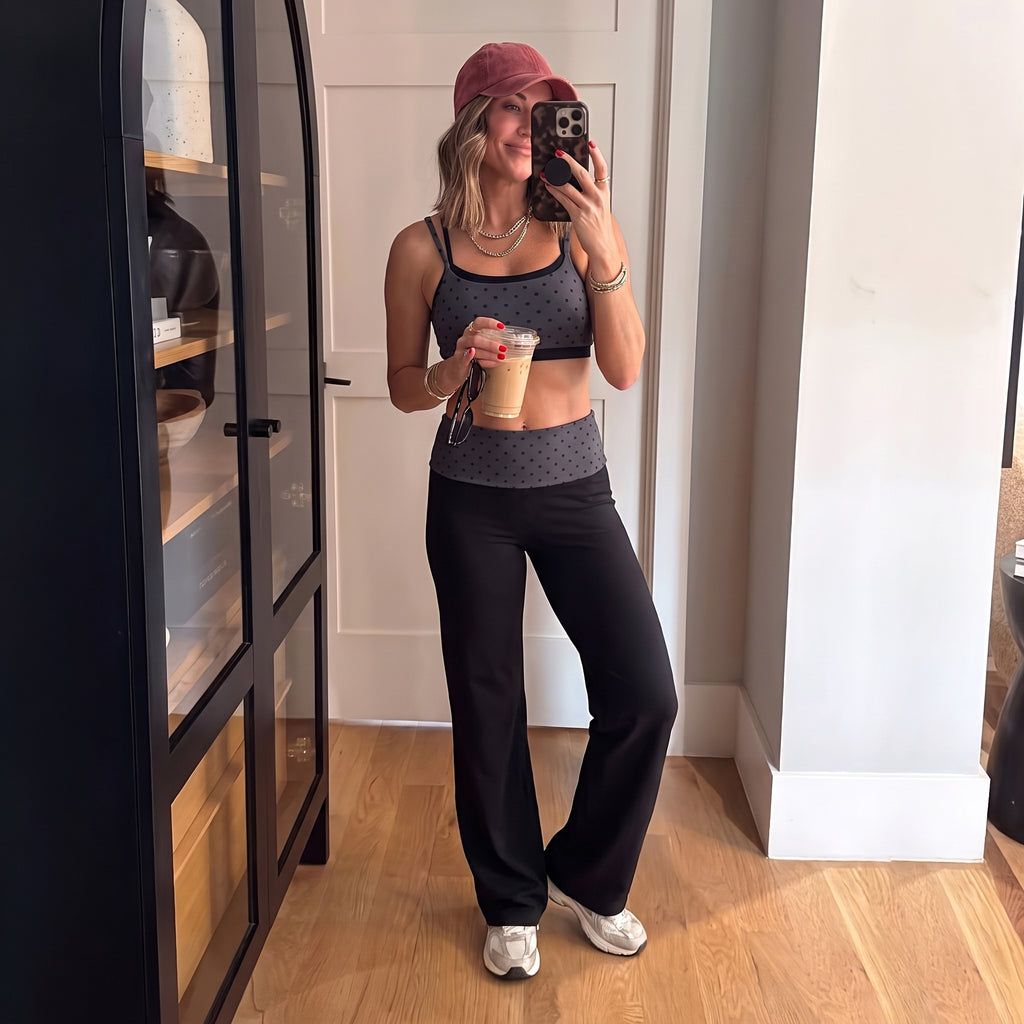 Aoxjox "Dual Core" Fold Over Waist Yoga Pants 31''/33''/35''