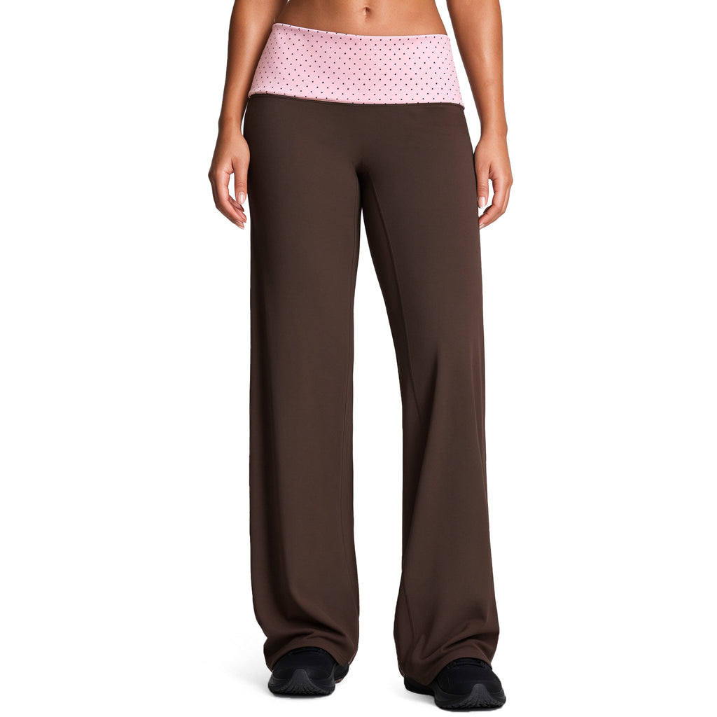 Aoxjox "Dual Core" Fold Over Waist Yoga Pants 31''/33''/35''