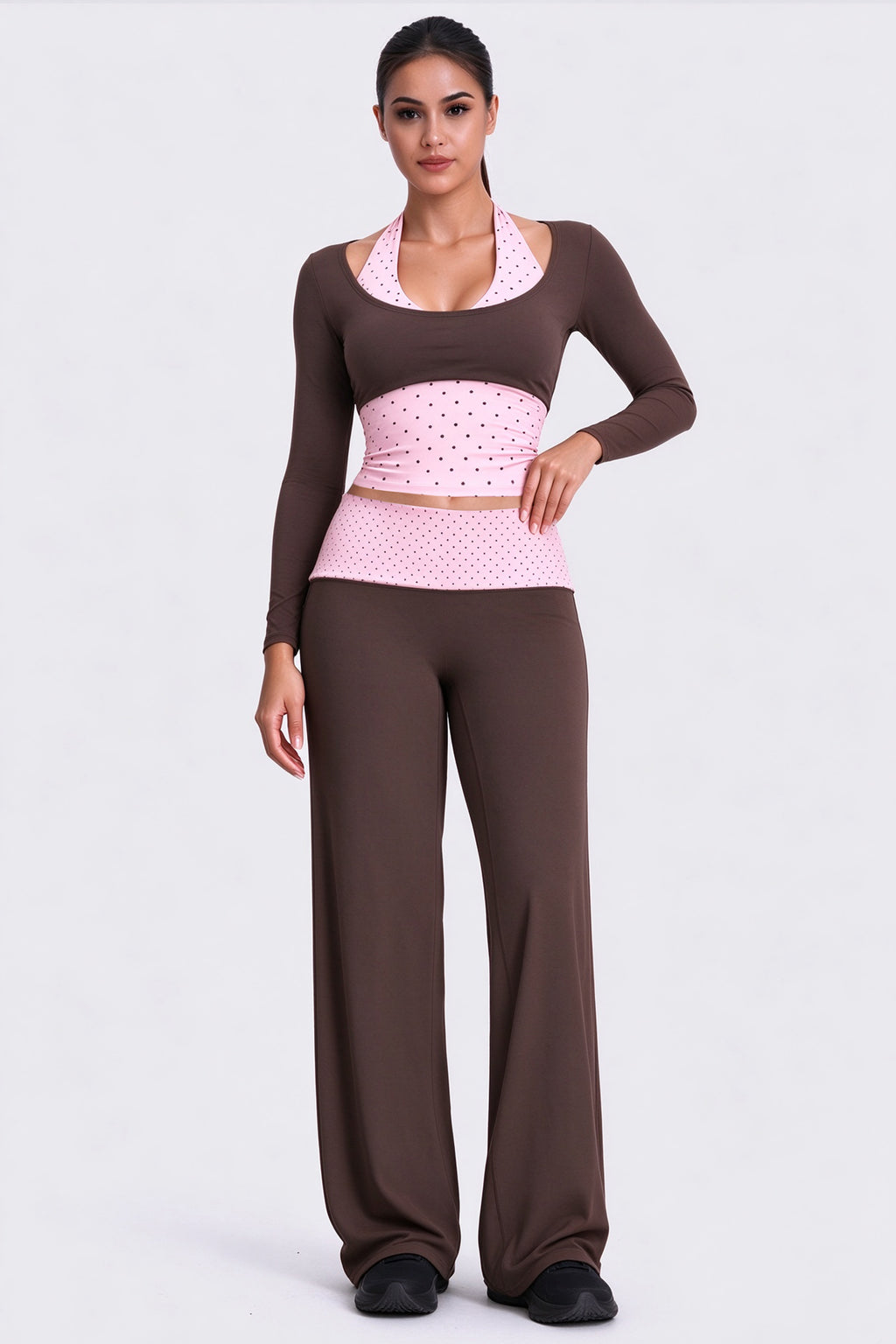 Aoxjox "Dual Core" Fold Over Waist Yoga Pants 31''/33''/35''