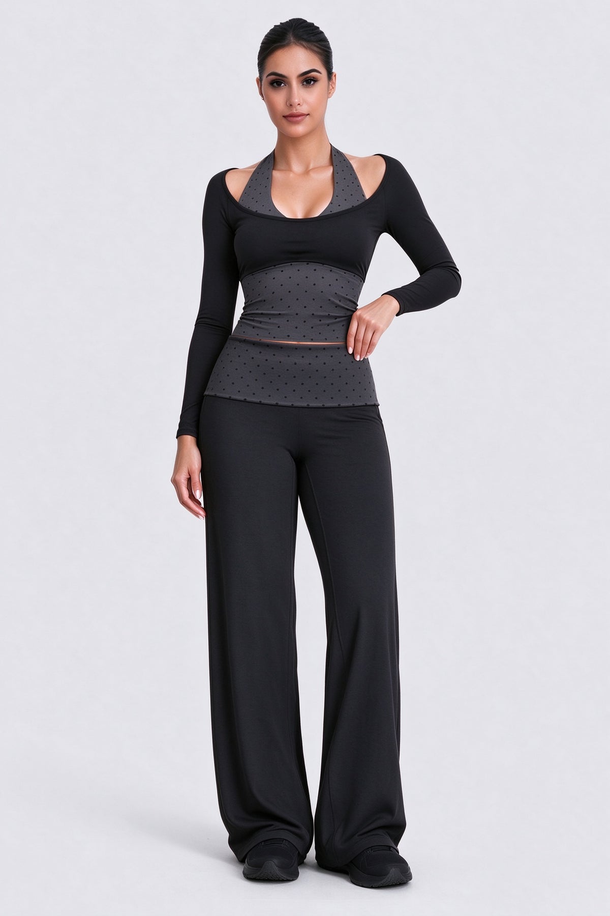 Aoxjox "Dual Core" Fold Over Waist Yoga Pants 31''/33''/35''