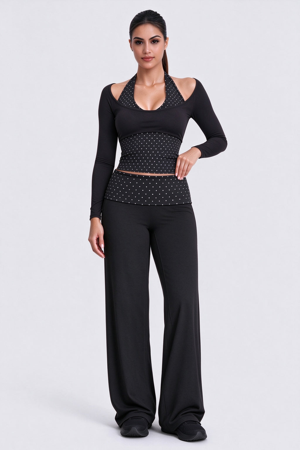 Aoxjox "Dual Core" Fold Over Waist Yoga Pants 31''/33''/35''