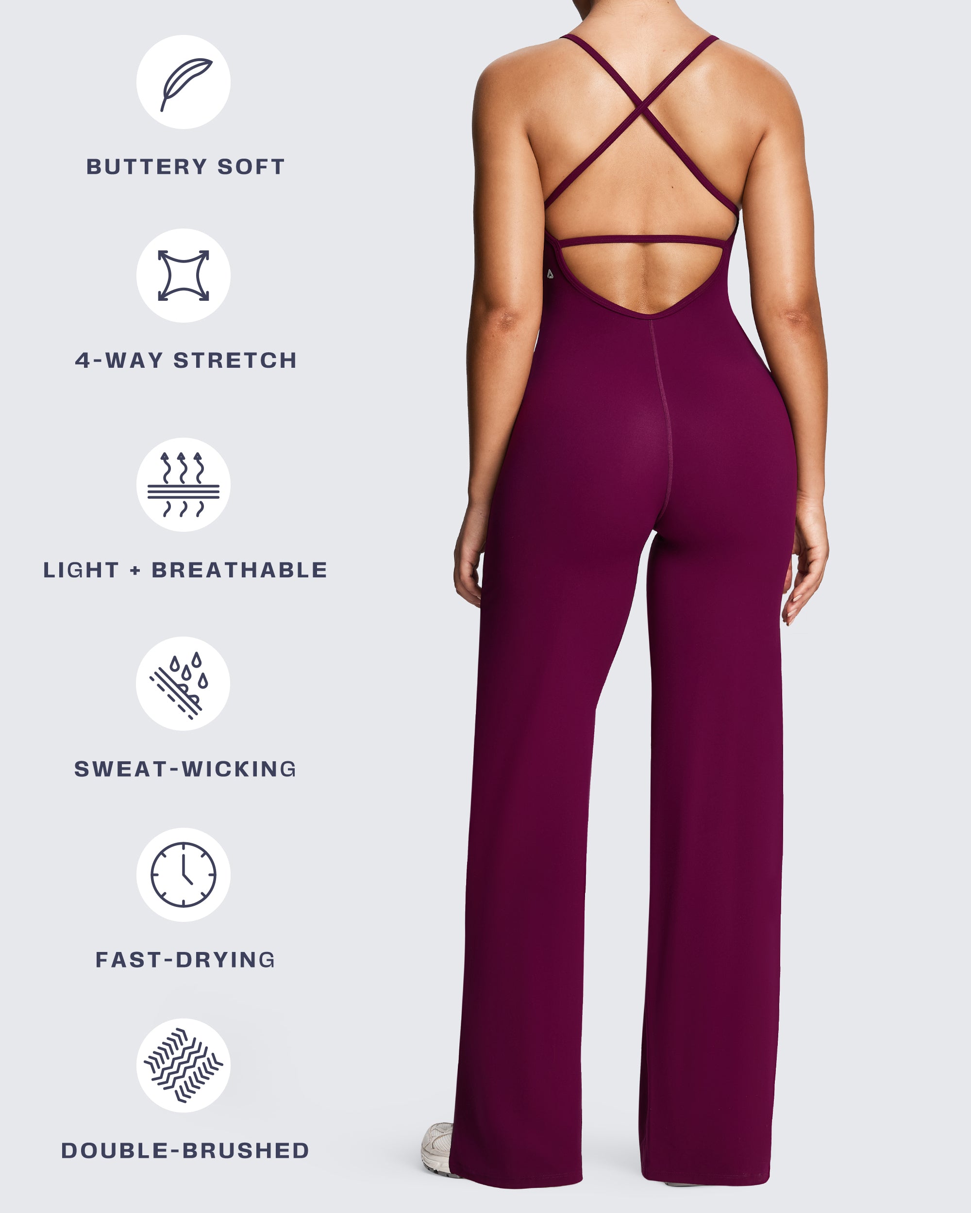 Aoxjox “Athlenza” Straight Leg Jumpsuit