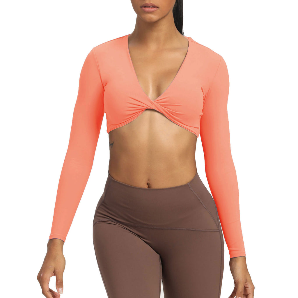 Aoxjox Deep V long-sleeved top