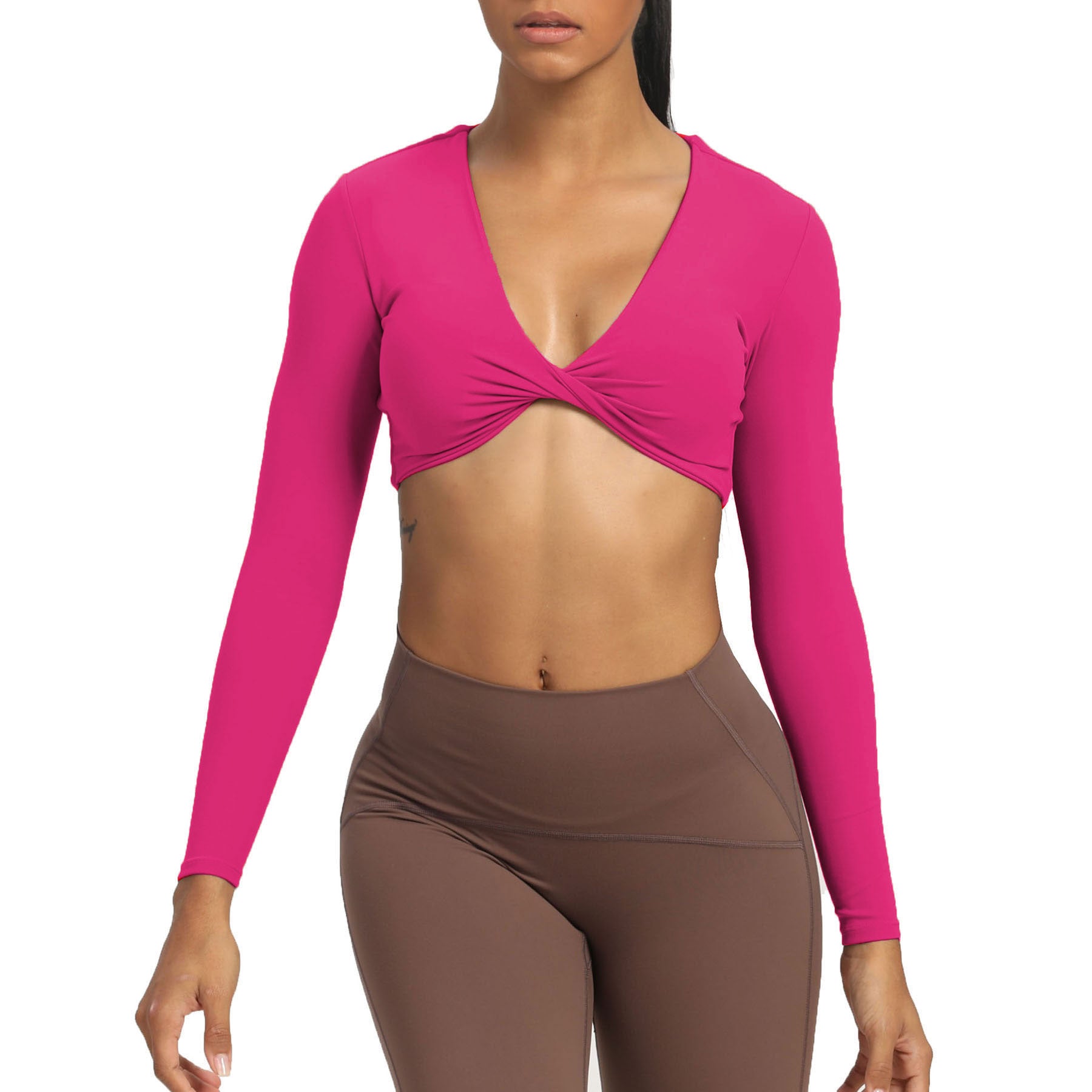 Aoxjox Deep V long-sleeved top