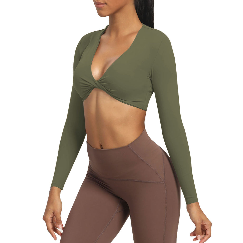 Aoxjox Deep V long-sleeved top