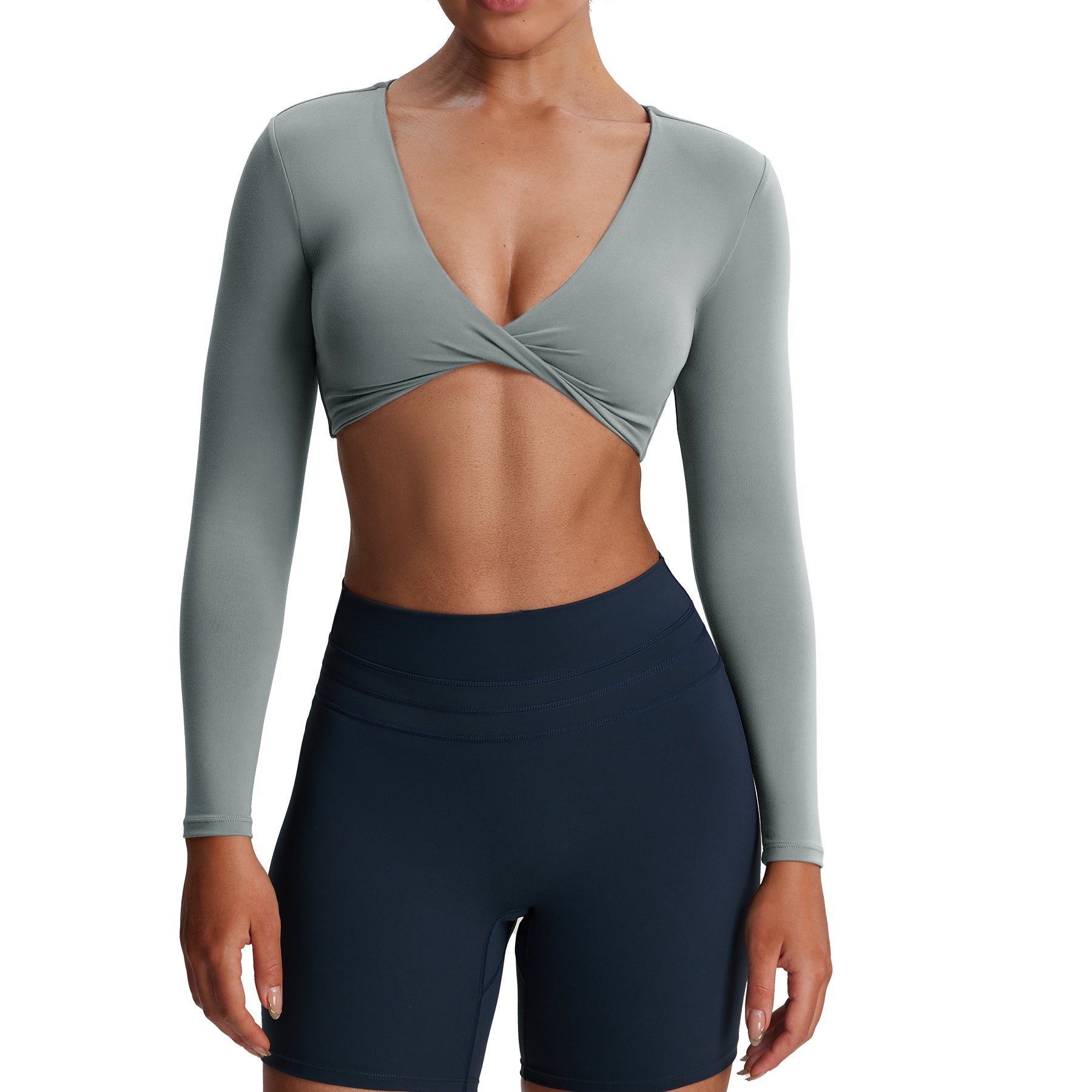 Aoxjox Deep V long-sleeved top
