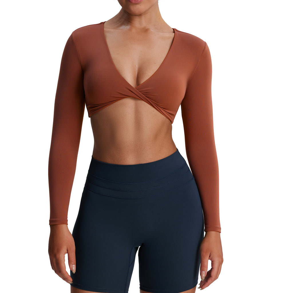 Aoxjox Deep V long-sleeved top