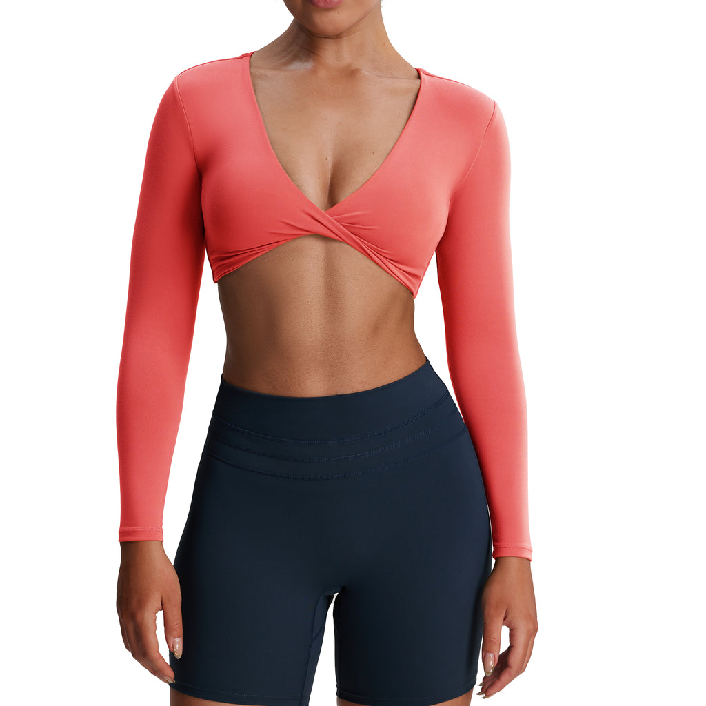 Aoxjox Deep V long-sleeved top