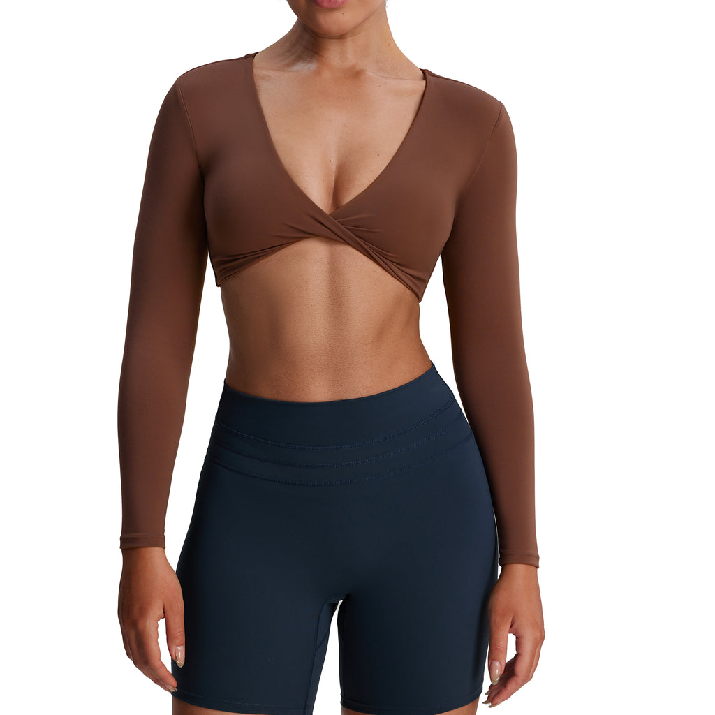 Aoxjox Deep V long-sleeved top