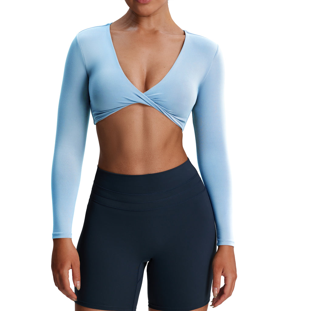 Aoxjox Deep V long-sleeved top