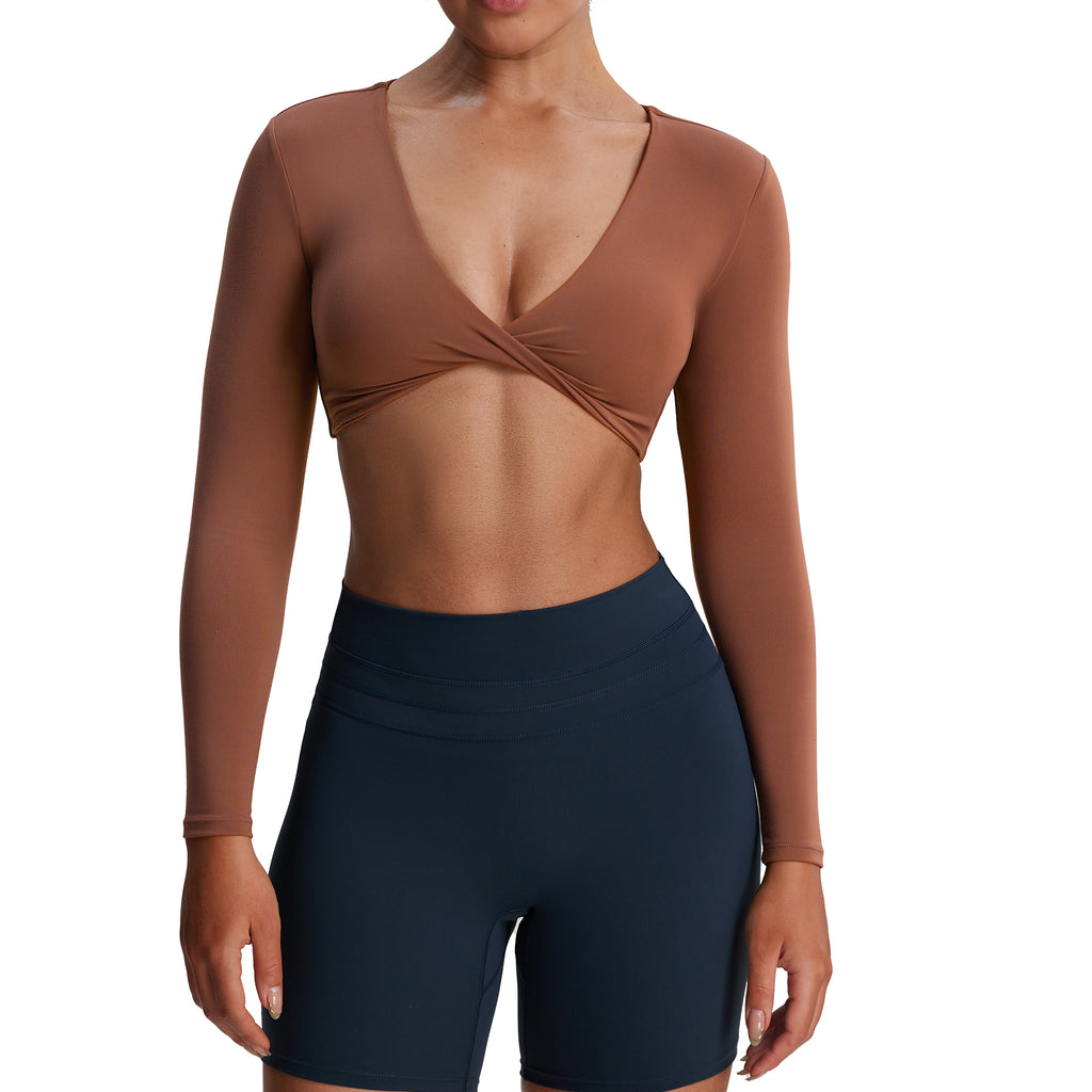 Aoxjox Deep V long-sleeved top