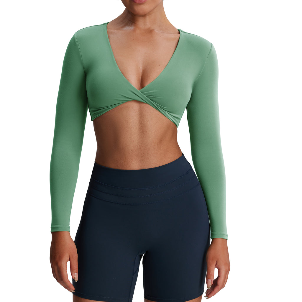 Aoxjox Deep V long-sleeved top