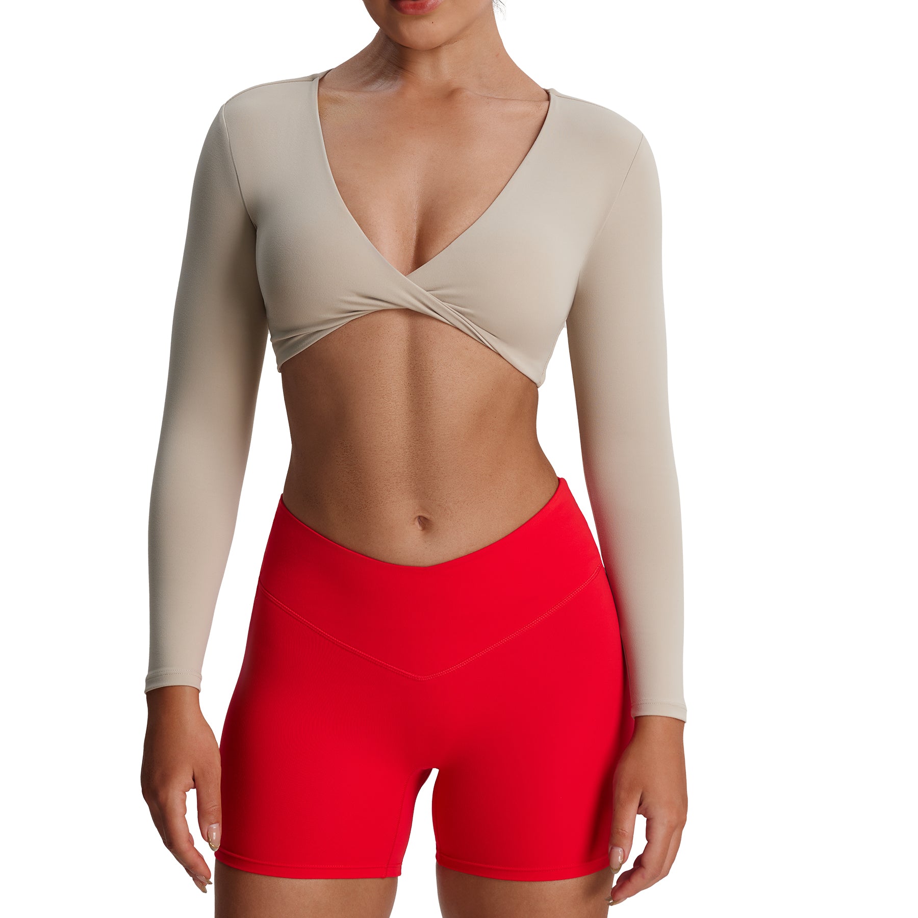 Aoxjox Deep V long-sleeved top