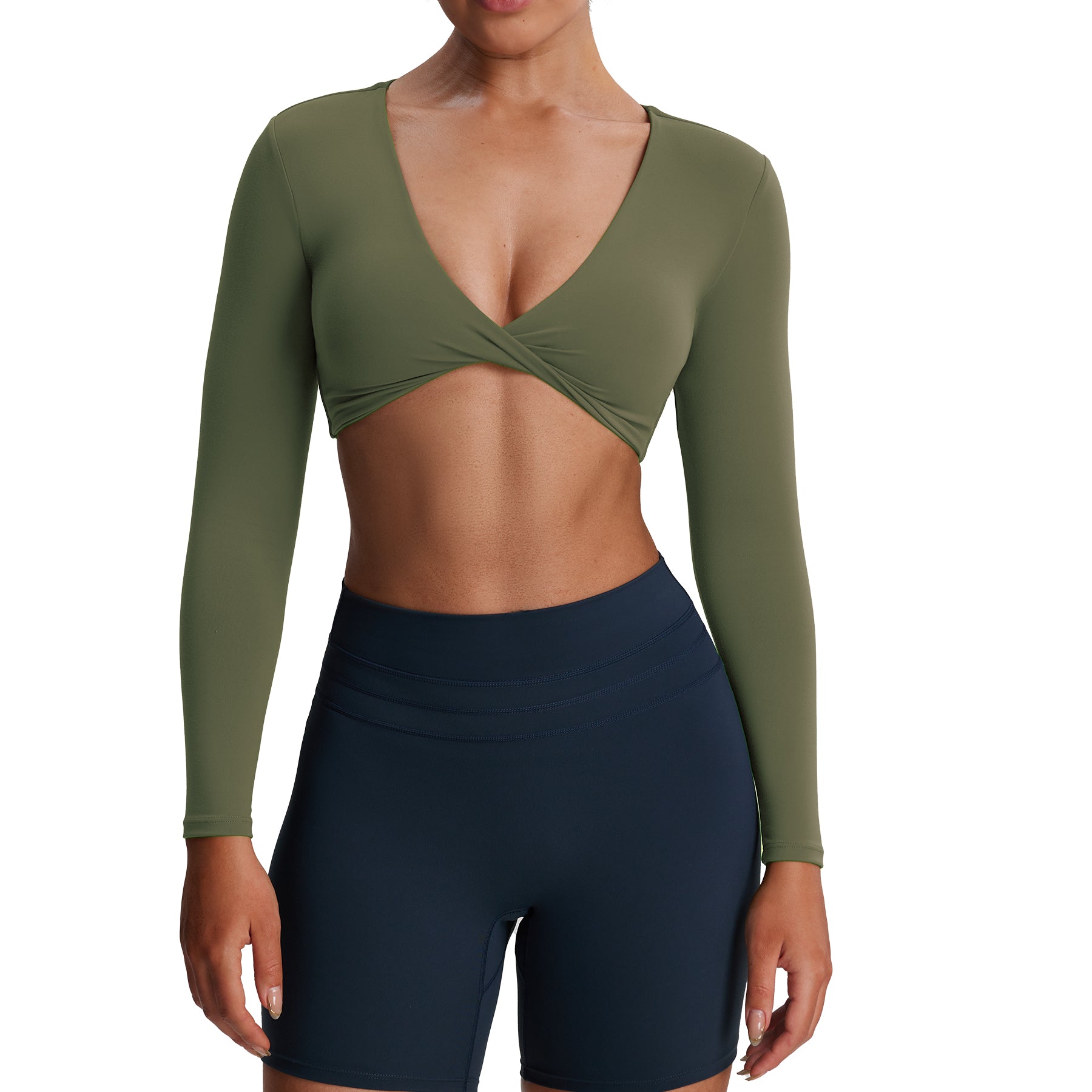 Aoxjox Deep V long-sleeved top